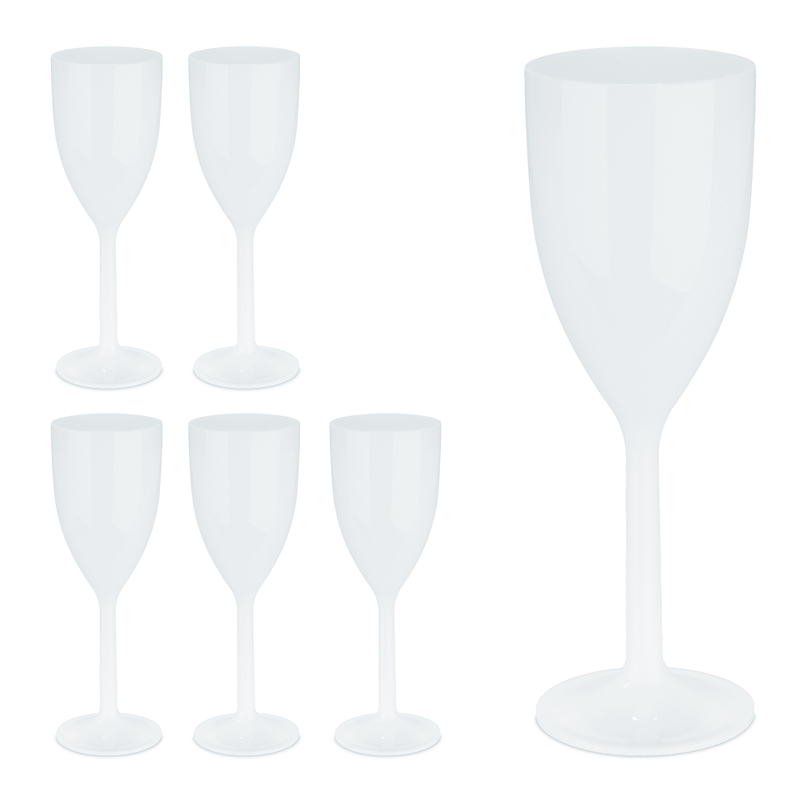 6 White Wine Glasses - 220 Ml