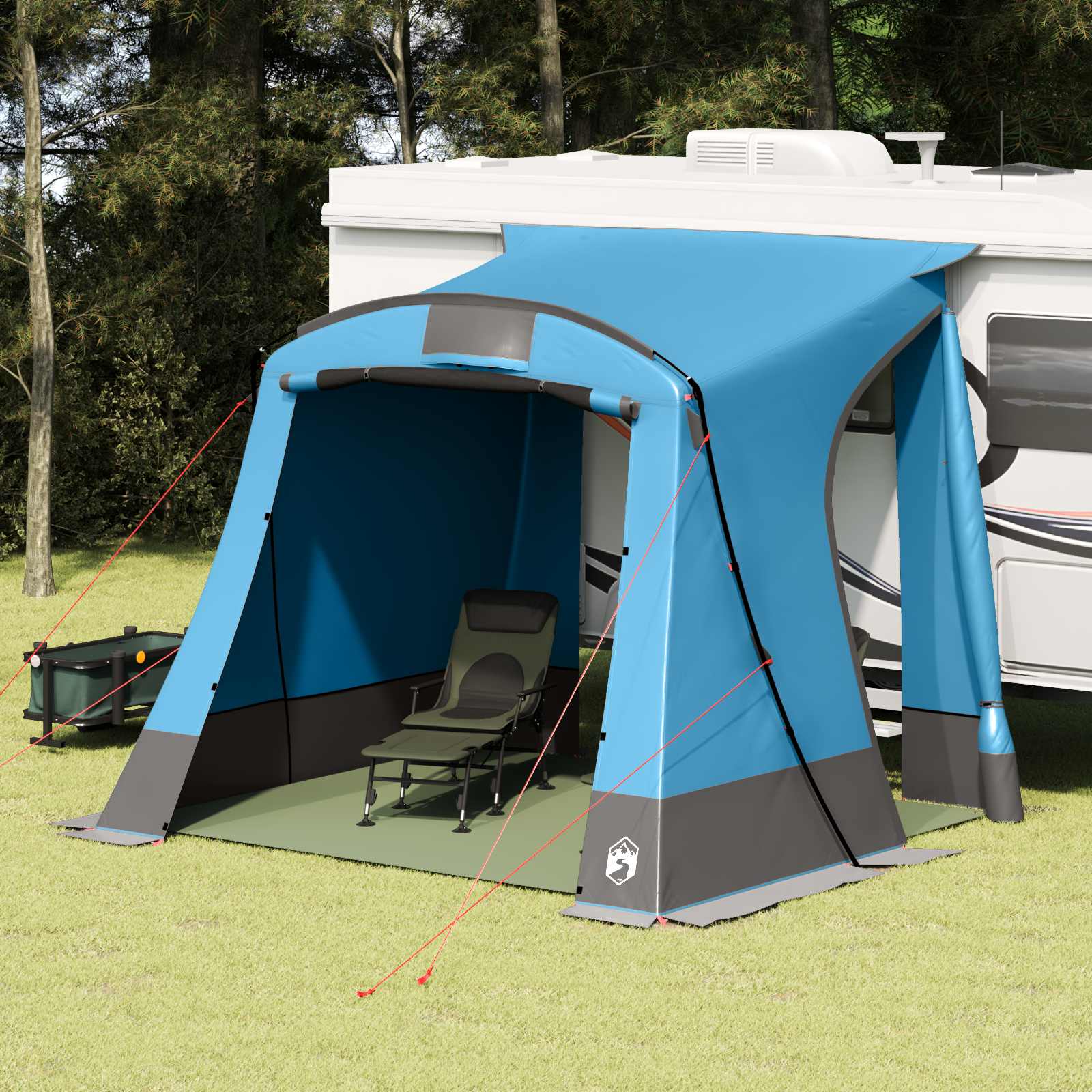 Image of Canopy Tent For 8 People 285 X 255 X 245 Cm Blue , Garden And Terrace, , High-quality Material, Outdoor Roof, Family Tent, Camping, Event