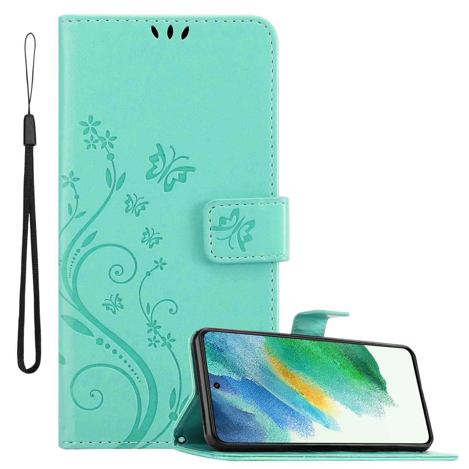 Case Compatible For Galaxy S21 Fe Protective Cover With Magnetic Closure, Stand Function And Card Slots Flip Case Flower Cover Phone Case Foldable Case Book Bag