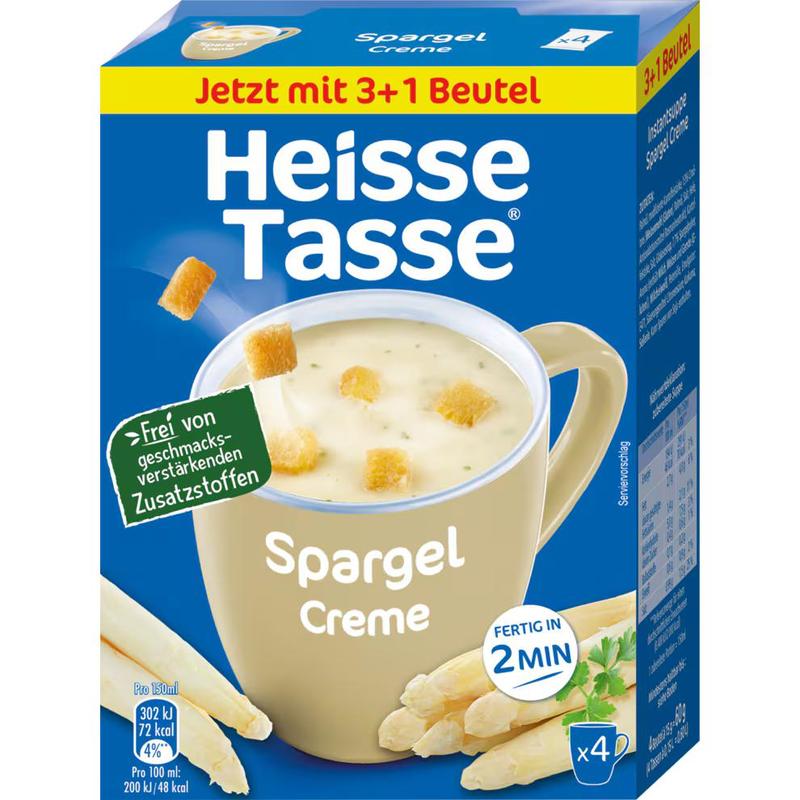 Hot Cup Of Asparagus Cream Soup With Croutons, 4 Servings For 600ml (60g)