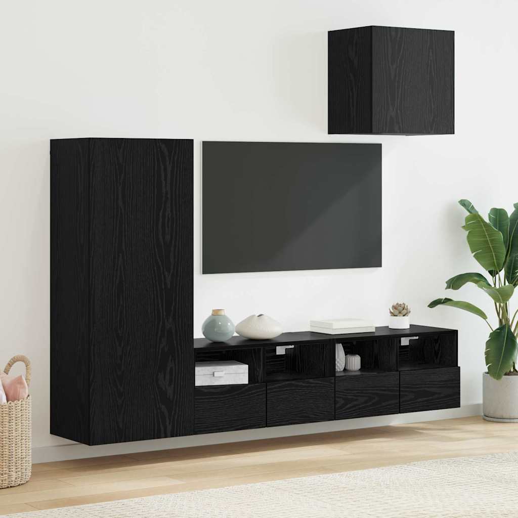 Image of Vidaxl Tv Wall Furniture Wall-mounted Storage Living Room Organizer Entertainment Center Space- Unit Cabinet Media Unit Minimalist Tv Stand Contemporary Wall Cabinet Unit