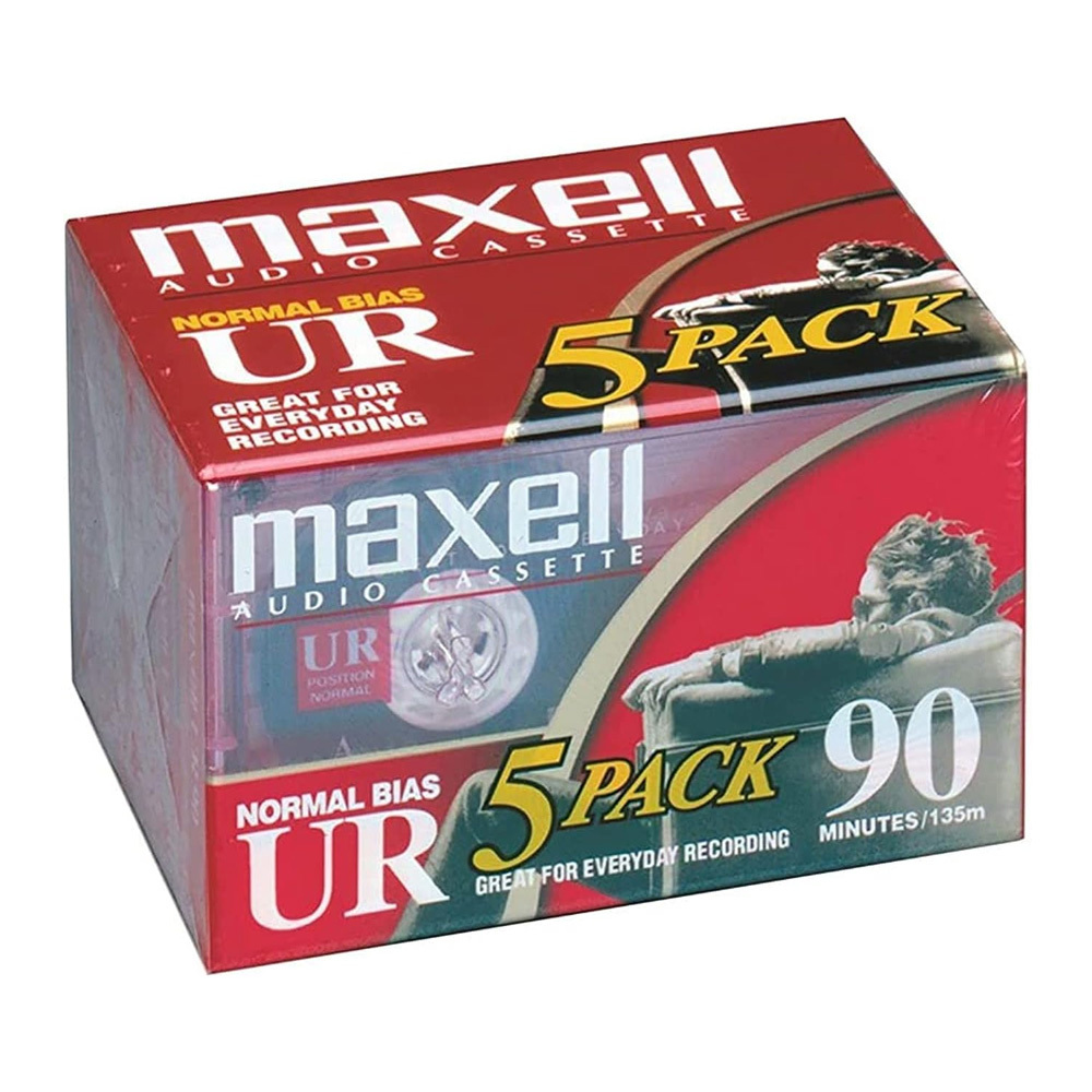 TEMU Maxell Audio cassetta UR90 audiocassetta - confezione da 5 pezzi - 124036.01
