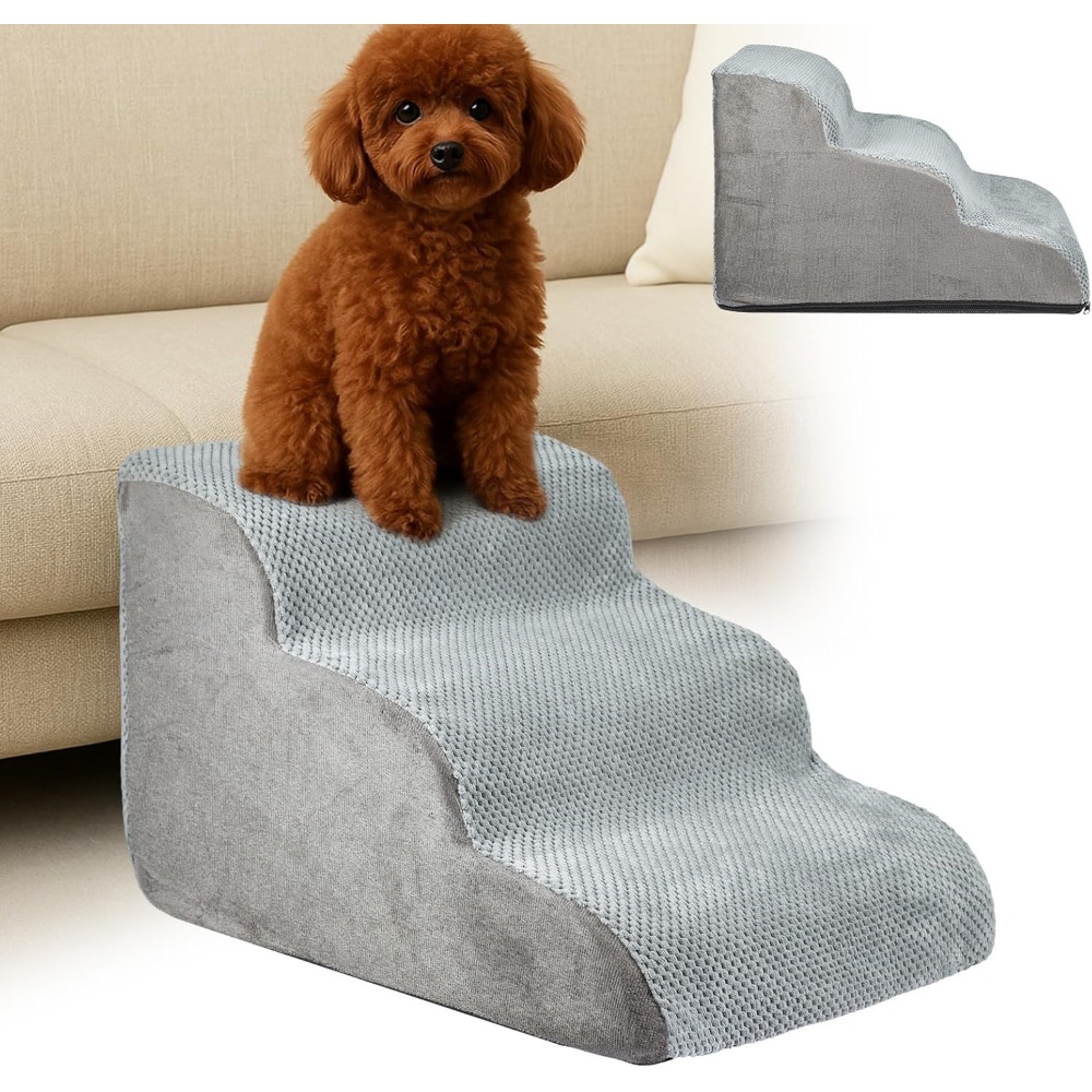 56x40x35cm dog steps 3 steps high density foam dog stairs dog steps for bed with detachable cover non slip   steps for dogs to   the bed for small senior injured pets for sofa c