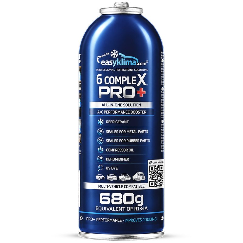 TEMU Easyklima 6 Complex PRO+ R134A 6W1, una preparazione multifunzionale per il condizionamento dell'aria dell'auto, 680G Can, agente di riempimento