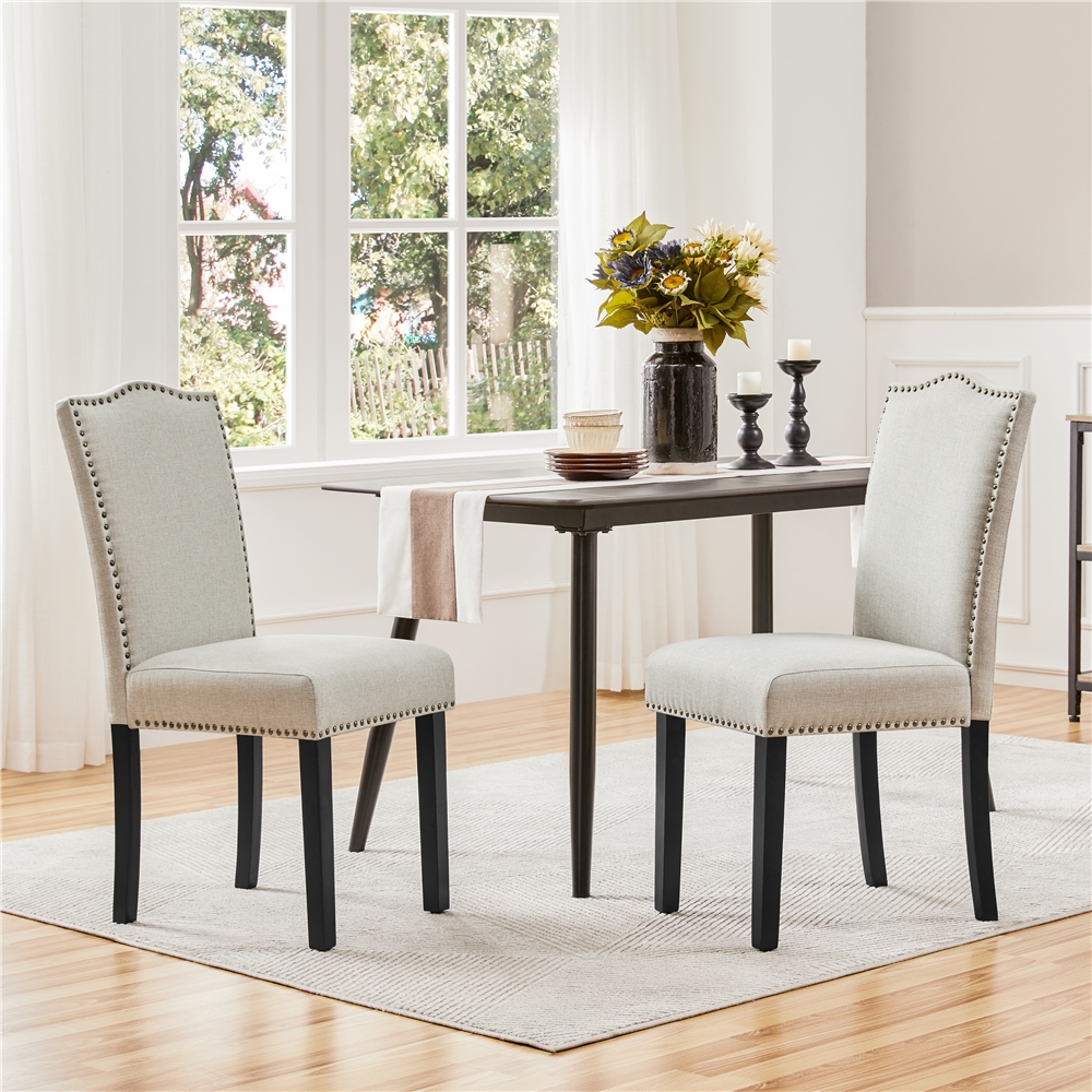 Image of Costoffs 2-piece Set Kitchen Dining Chairs, Versatile Upholstered Chair, Supports Up To 136 Kg, Modern Dining Room Furniture