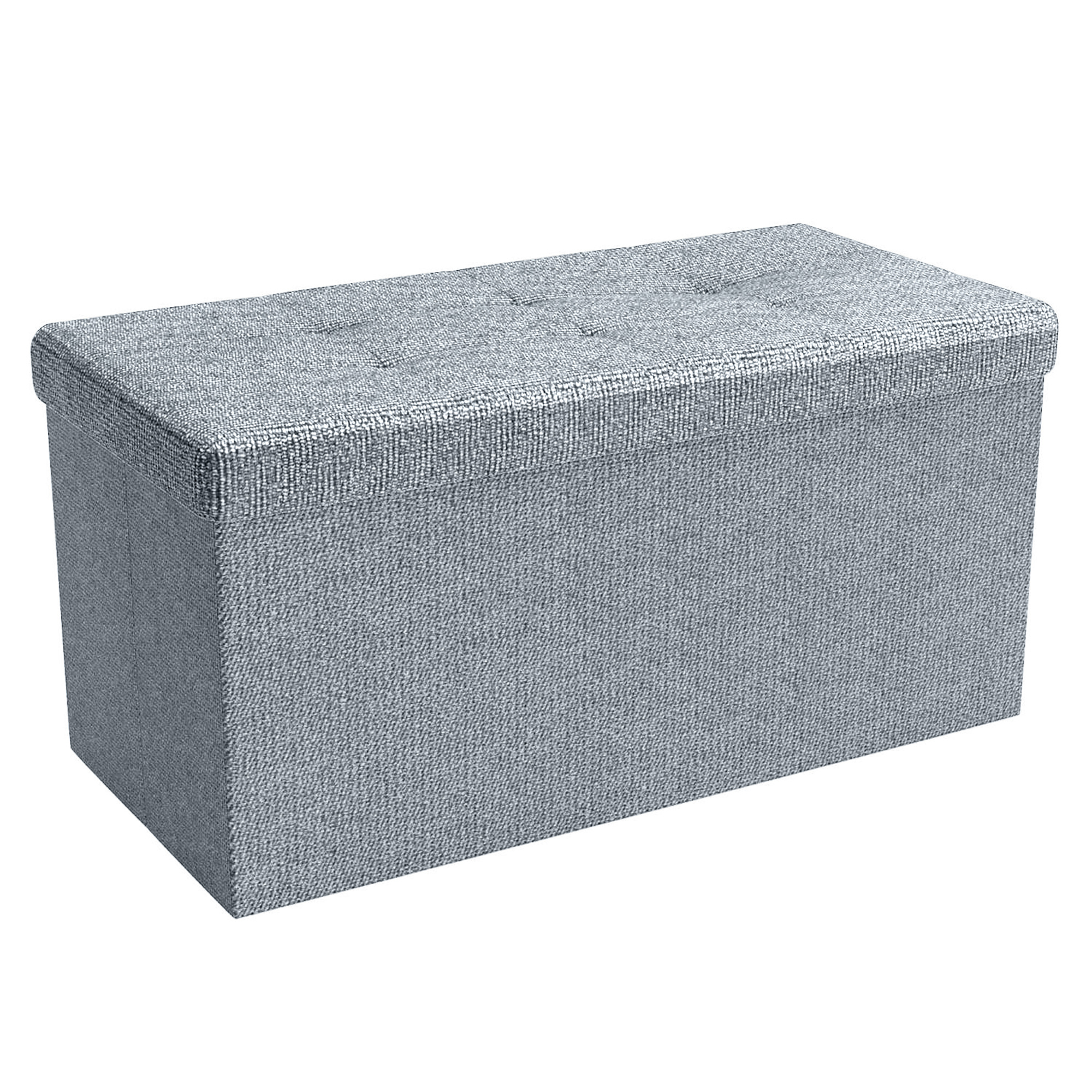 E-shop Intirilife Faltbare Sitzbank 76x38x38 cm Sitzhocker Sitzwürfel mit Deckel und Stauraum aus Stoff mit Mulden - Sitzcube Fußablage klappbare