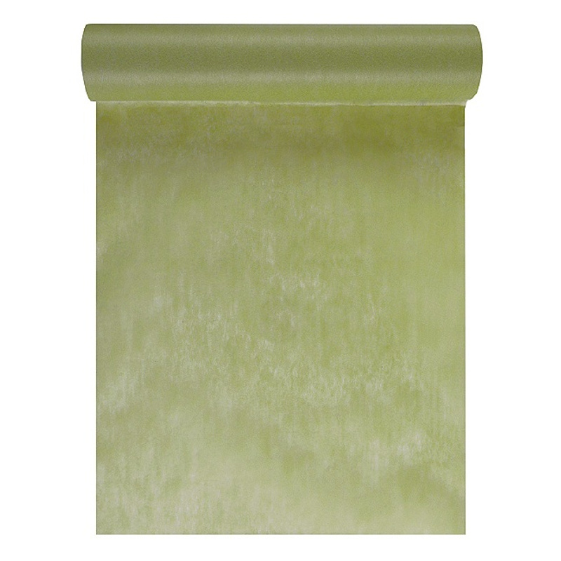 TEMU Chemin de Table Vert Sauge Tissu Intissé 10 m