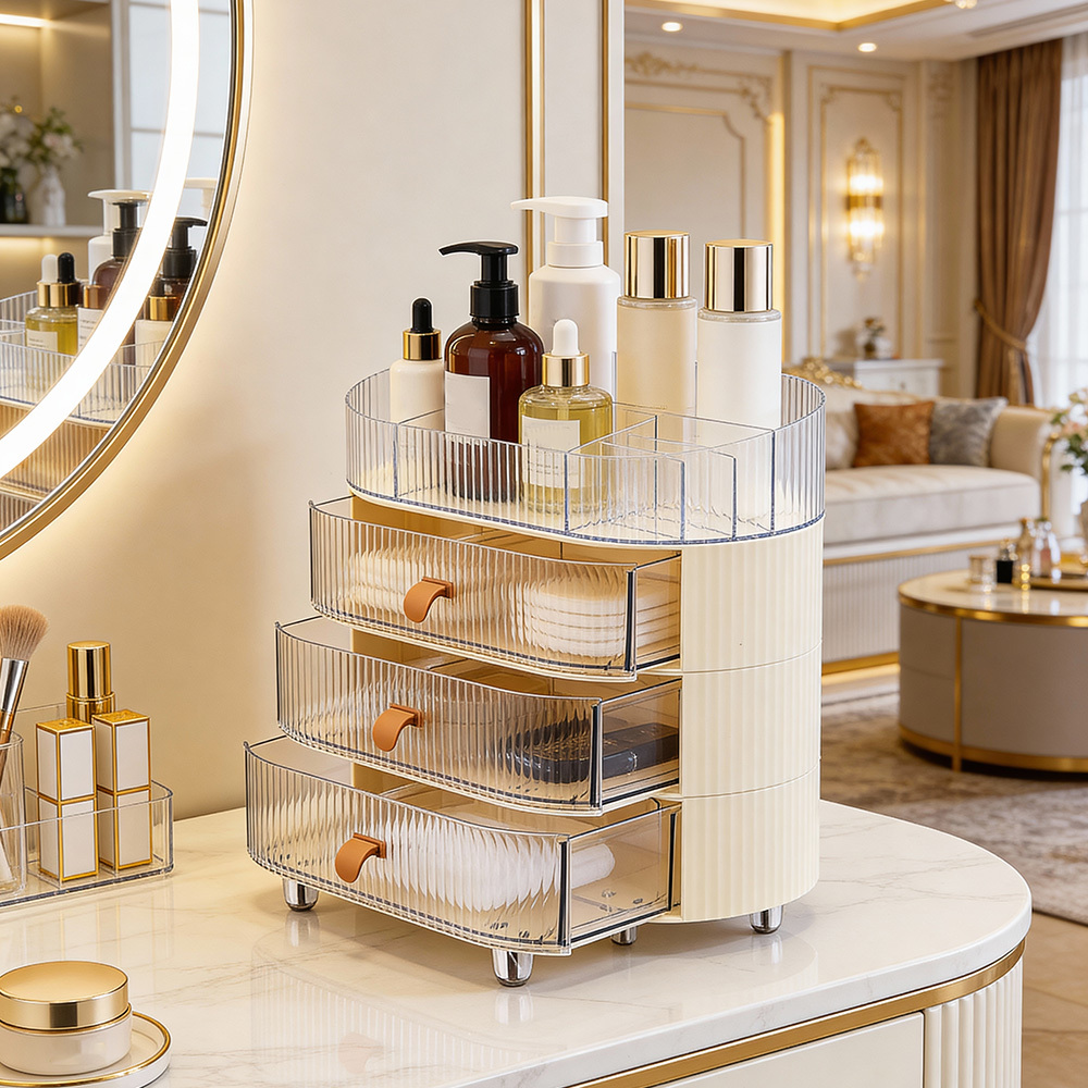 Stackable Display Vanity Organiser with 3 Drawers