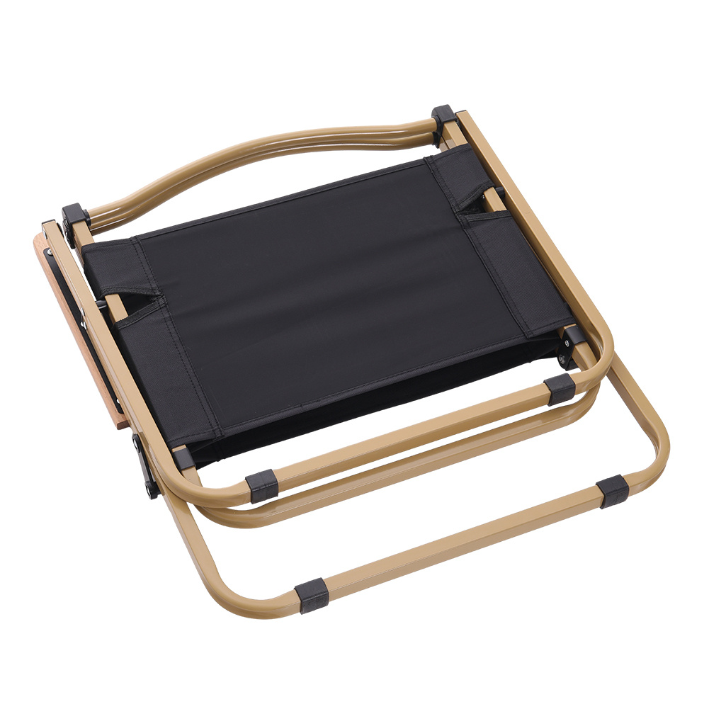 Black Outdoor Camping Folding Chair, Lightweight and Portable