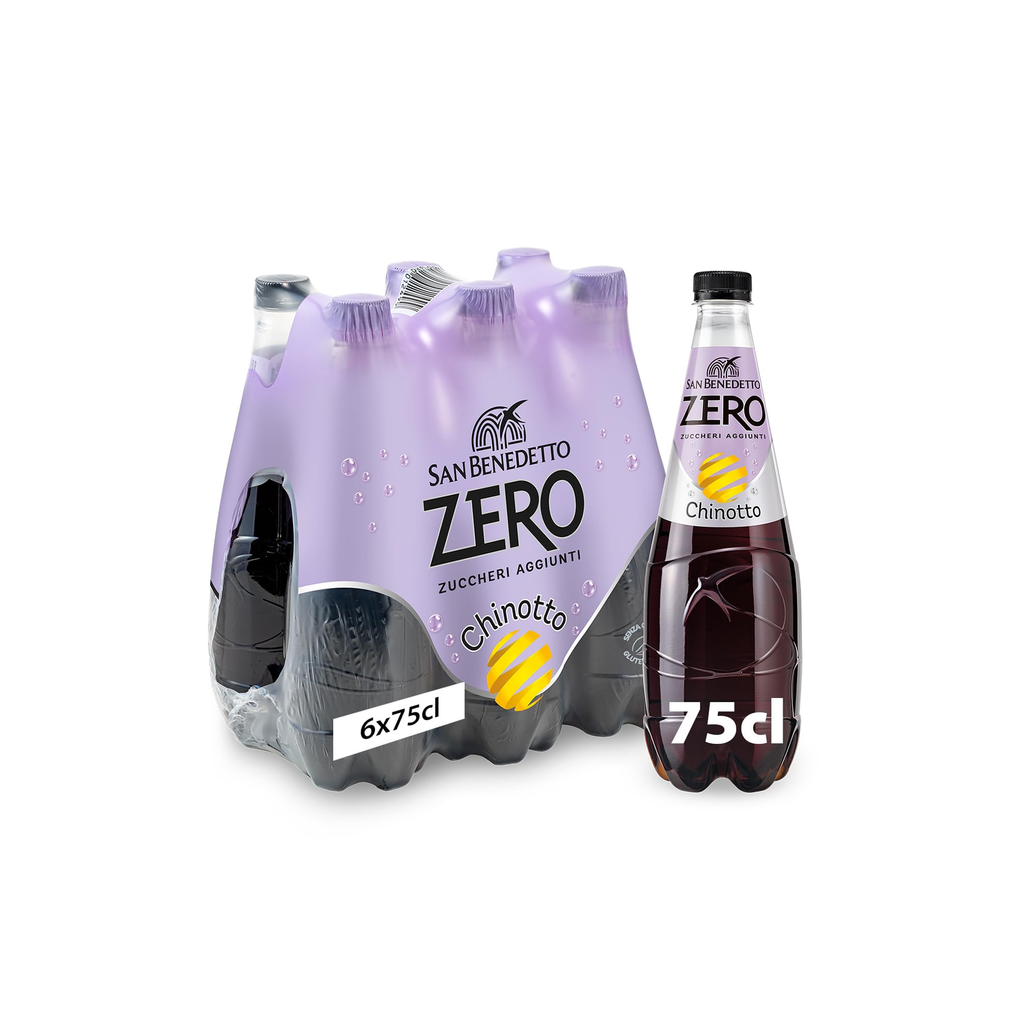 Image of San Benedetto, 0 Sugar Chinotto Sparkling Soft Drink, 6x750 Ml, No Added Sugar, Calorie-free, Refreshing And Light