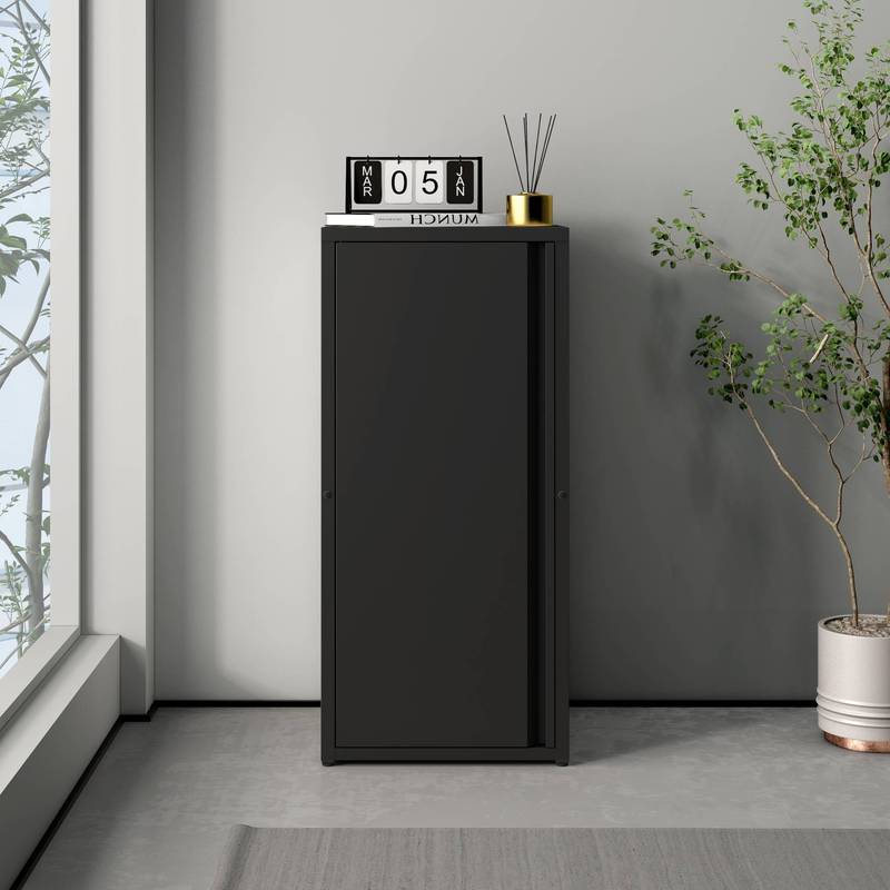 Image of Burlöv Metal Cabinet With 1 Door And 2 Shelves, Steel, 88 X 40 X 35 Cm
