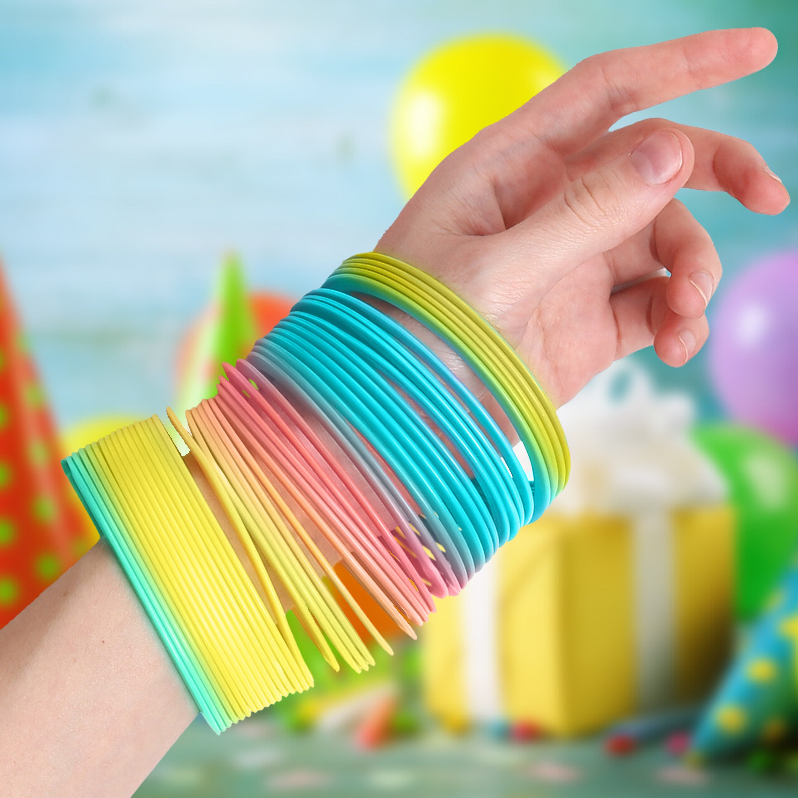 4 x Rainbow Spiral in Colourful Design
