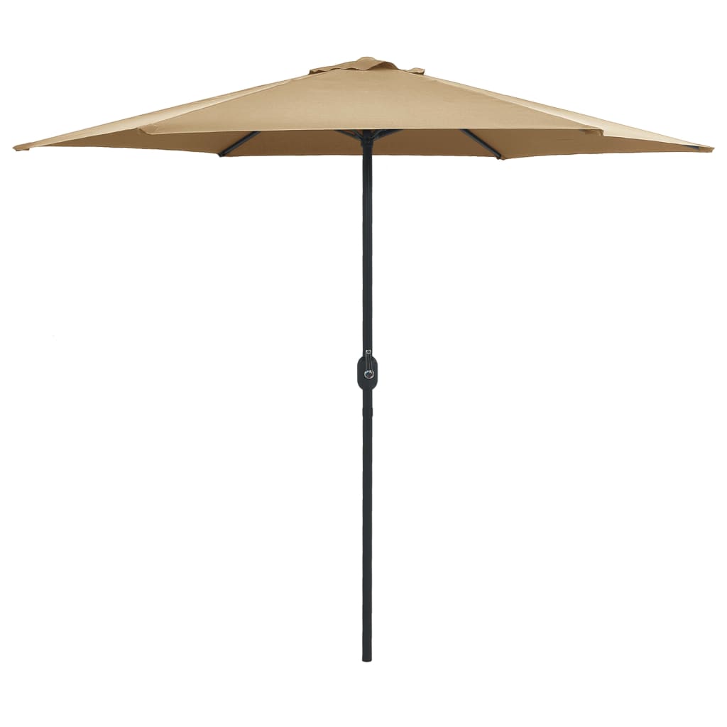 Vidaxl Sun Umbrella With Aluminum Pole, Crank Mechanism, Market Umbrella, Garden Umbrella, Beach Umbrella, Balcony Umbrella, Terrace Umbrella, 270x246cm, Taupe