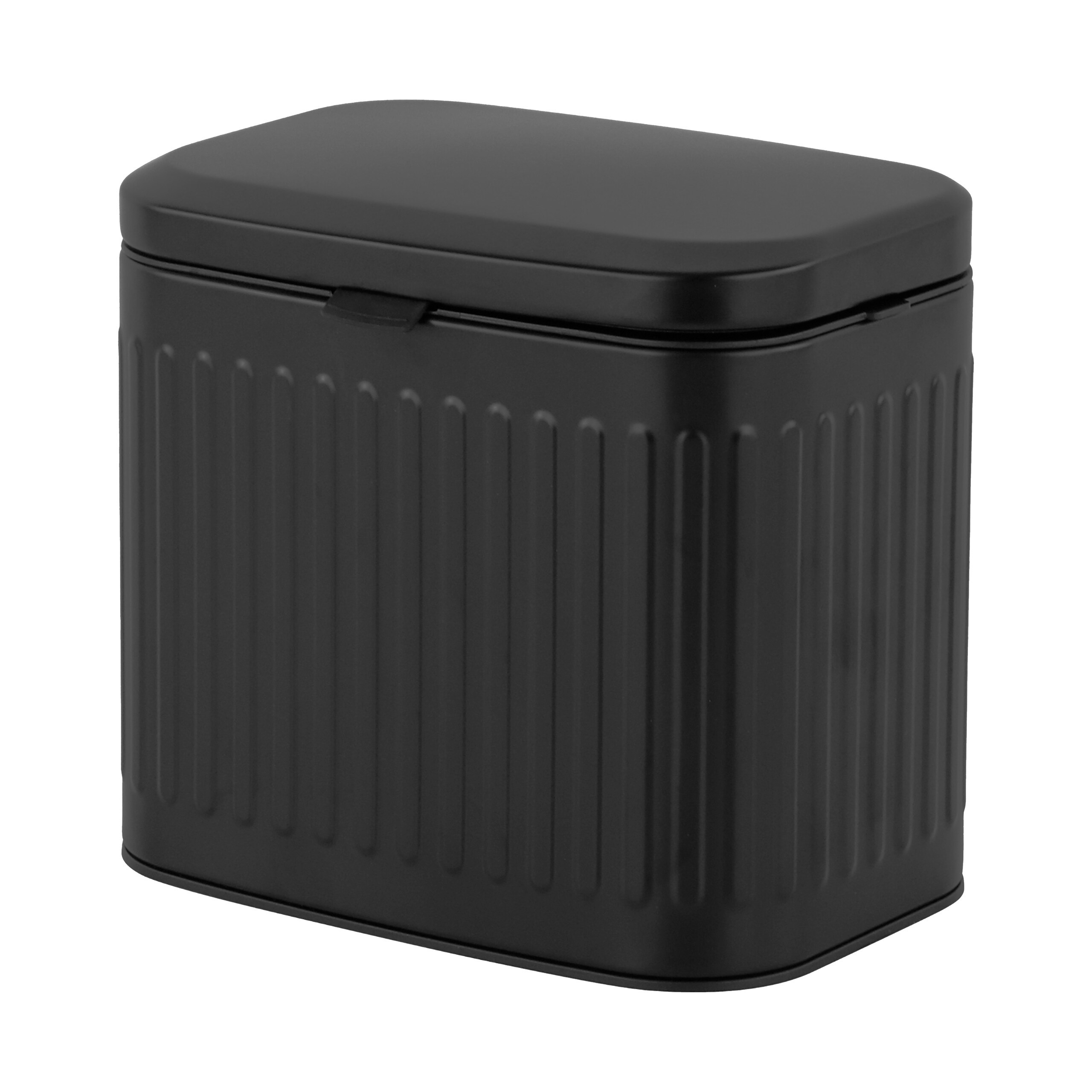 Image of Trash Can Black, 4 L, 20 X 22 X 15.5 Cm, Stainless Steel, Iron And Plastic, Removable Inner Bucket, For Hanging Or , For Kitchen, Bathroom And , Waste Bin, Cosmetic Bucket, Bio Trash Can, Relaxdays.