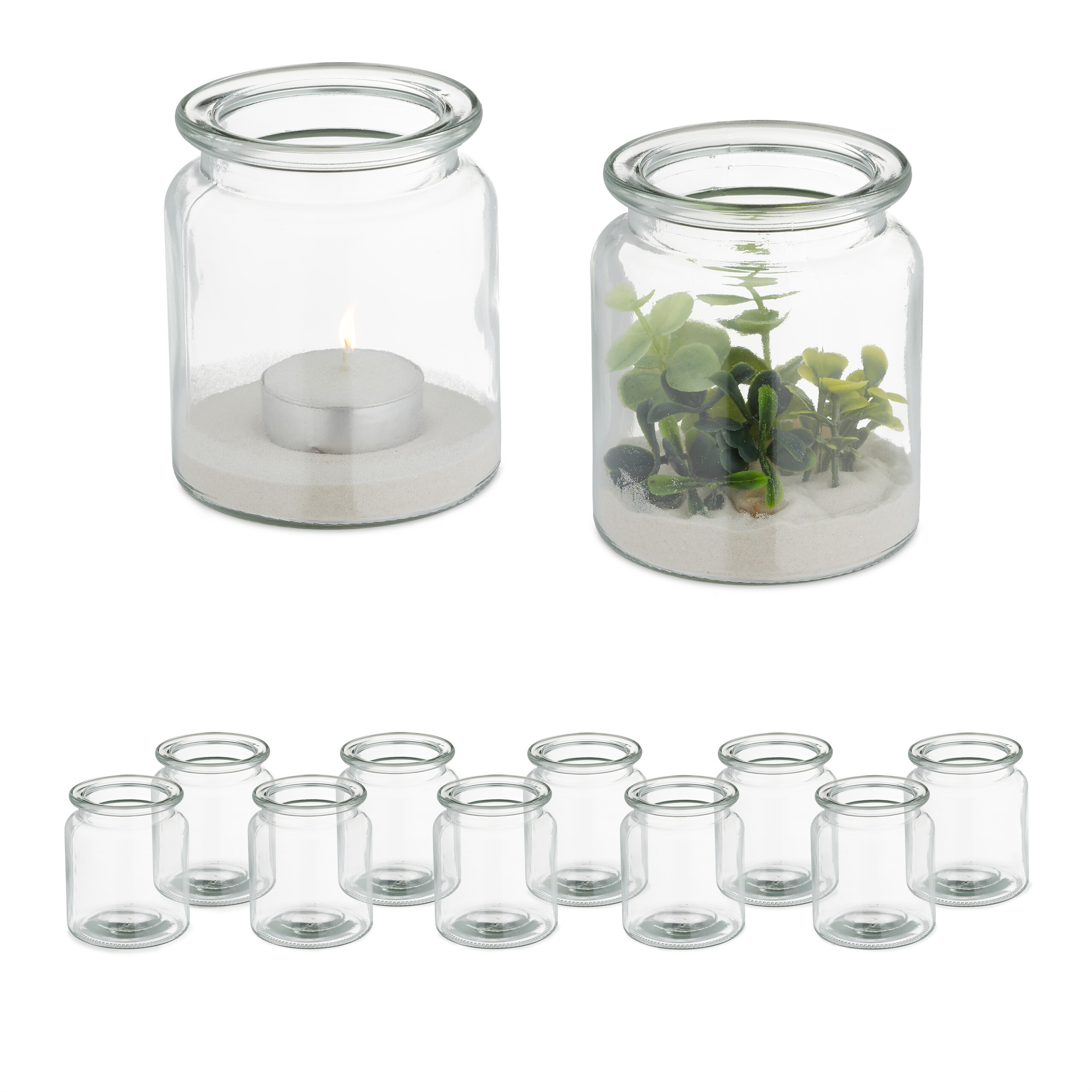 TEMU 12 X Transparent Candle Holders - (h)9.5 X Ã 8 Cm