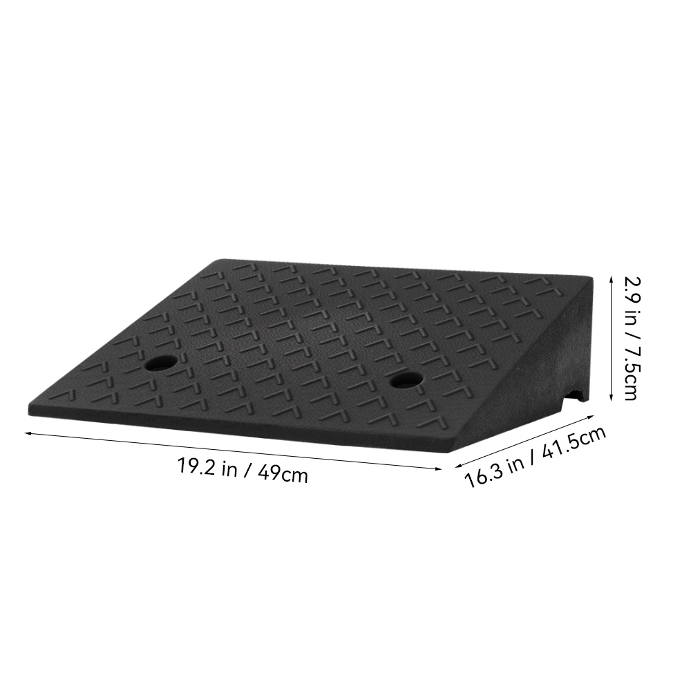 2PCS Black Rubber Ramp Threshold Step Mat for Vehicles