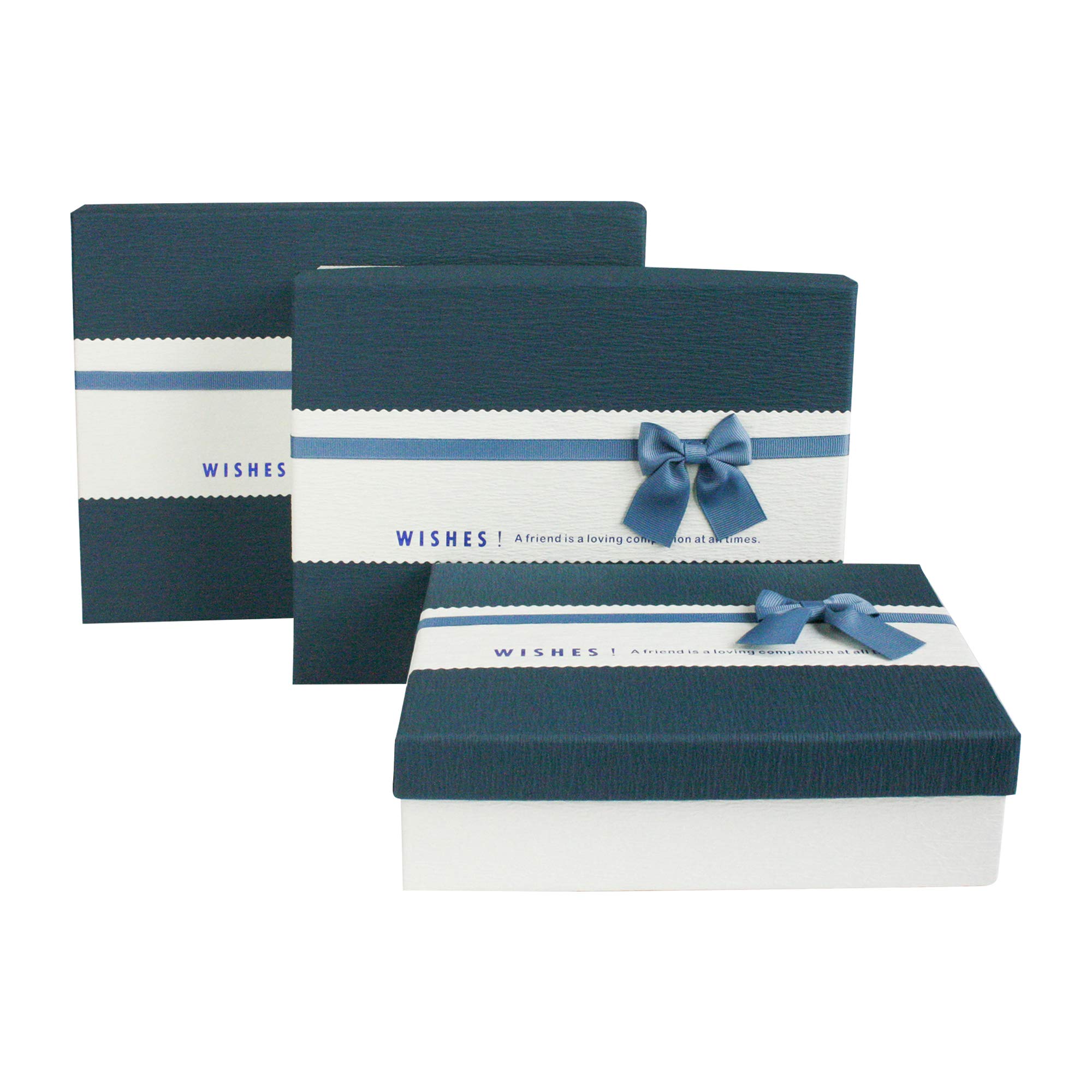 Rigid Gift Box Set of 3 with Decorative Ribbon, Versatile Gift Packaging