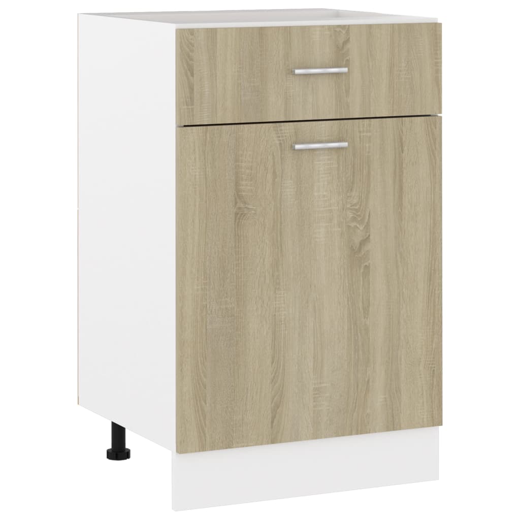 Image of Vidaxl Push-under Cabinet "" Oak 50x46x81.5 Cm Wood, Kitchen Cabinet, Cabinet, Gastro Furniture, Kitchen Furniture, Storage Cabinet