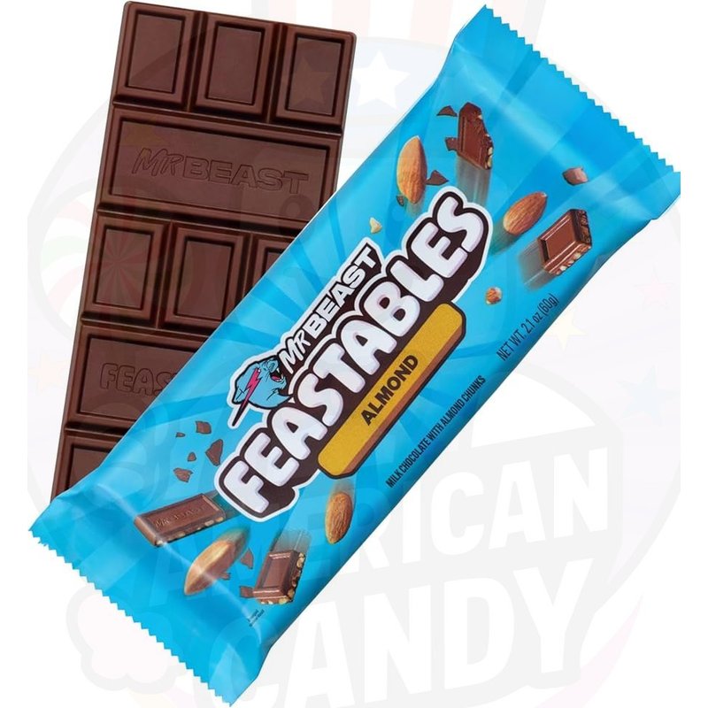 Chocolate Almendra Mr Beast Feastables 60g: retailer-supplied image
