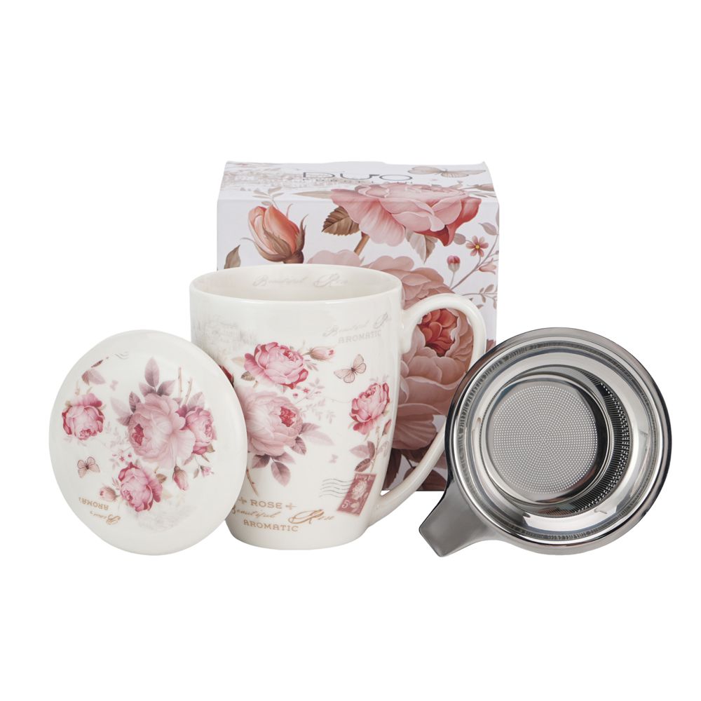 Teacup With Strainer & Lid – Style – 0.36l