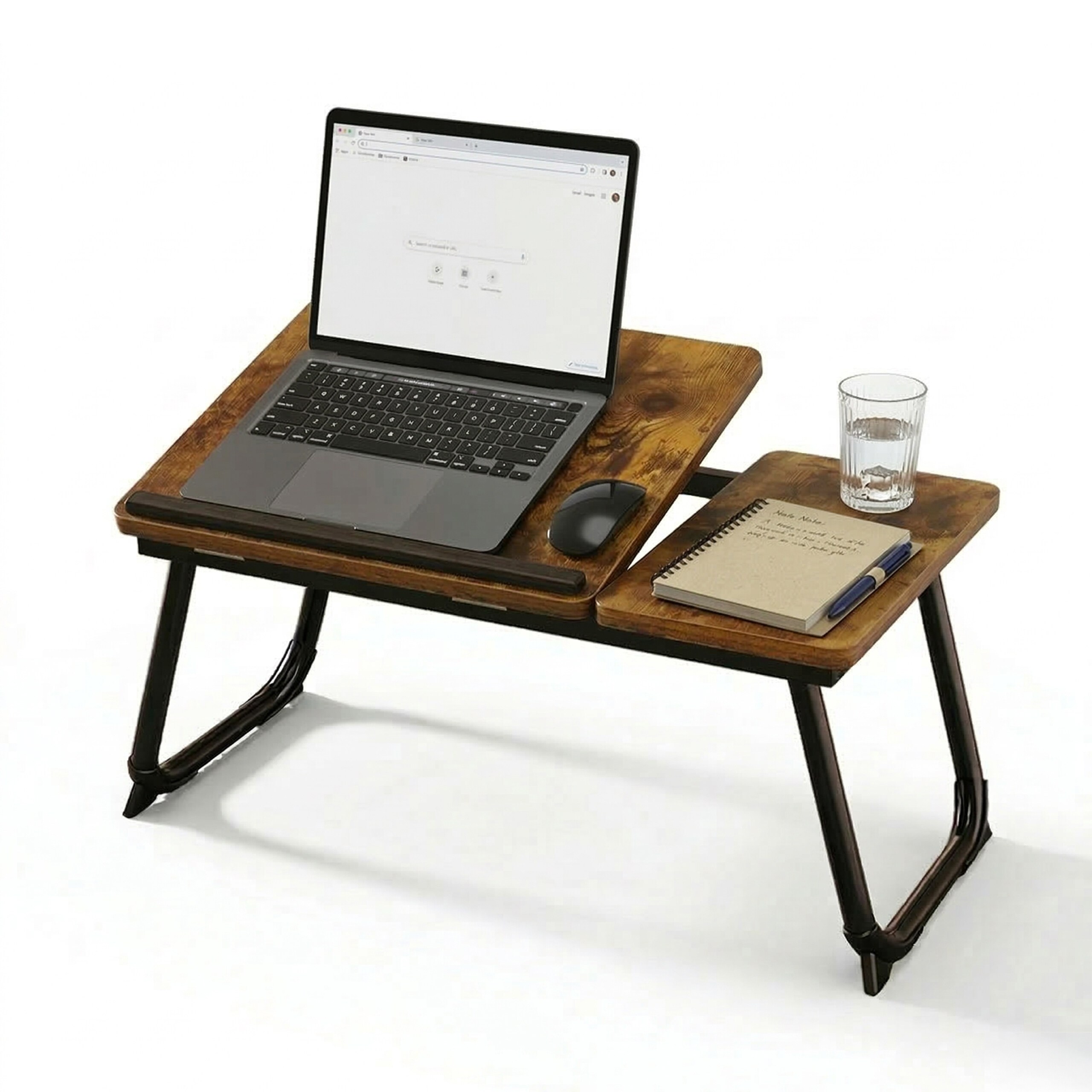 Laptop Table "industrial" In Dark Brown/ Black