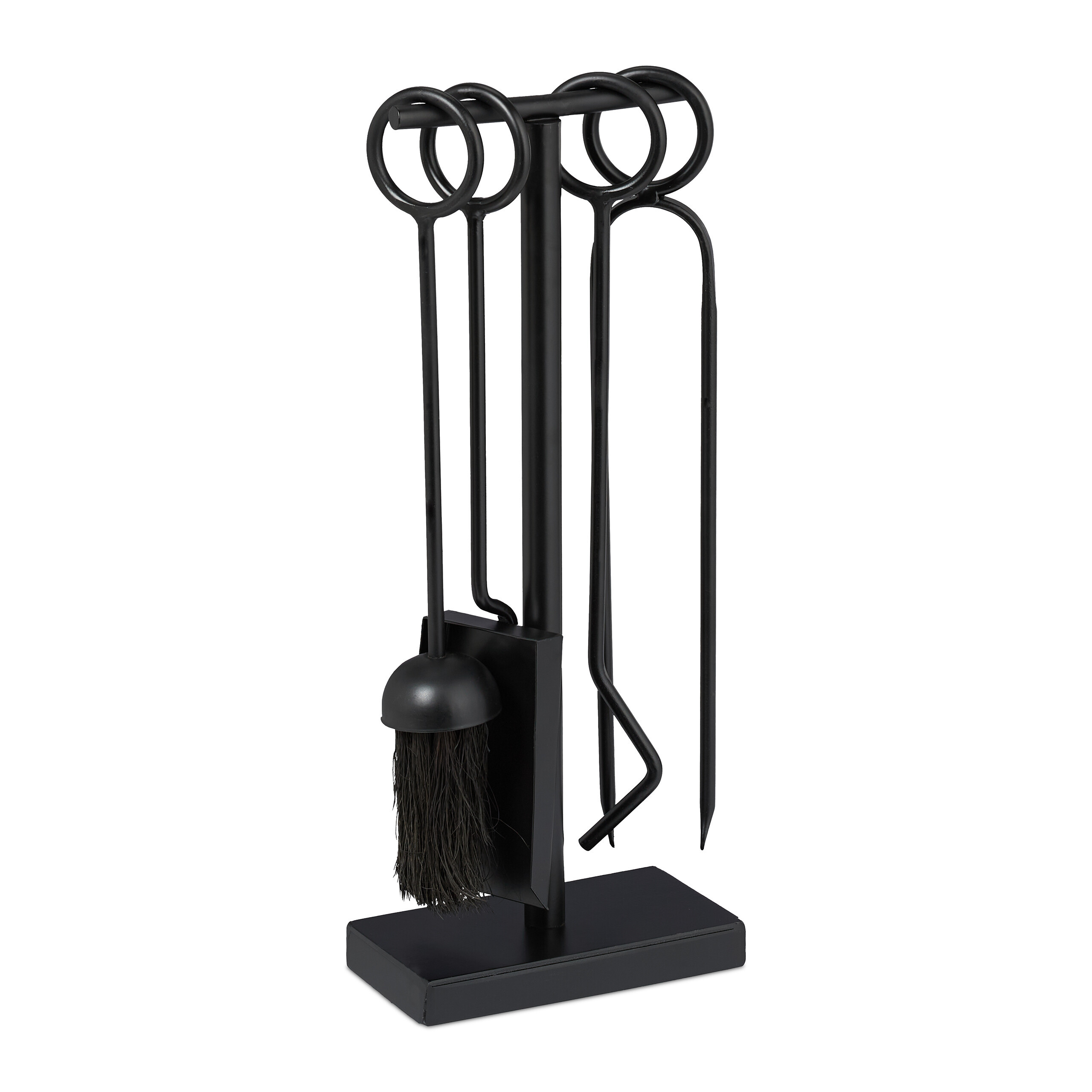 TEMU 5-piece Fireplace Tool Set In Black