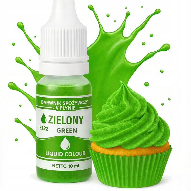 Image of Food Coloring In Green Liquid, Dyes For Cake, Pastry, Ice Cream Masses.