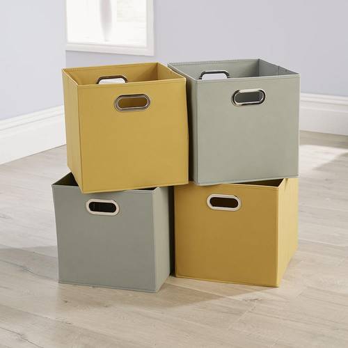 utility storage box fold non woven 2 2 fabric cube 4pcs