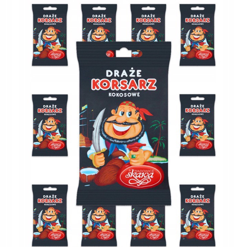 Image of Wadowice Skawa Korsarz Coconut Dragees 70 G X 10 Pieces