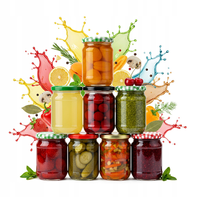 8x Glass Jars 520ml 8pcs With Lids Fi 82 For Honey Pâtés Processed Foods Vegetables Fruits Set Of Jars For Food Storage