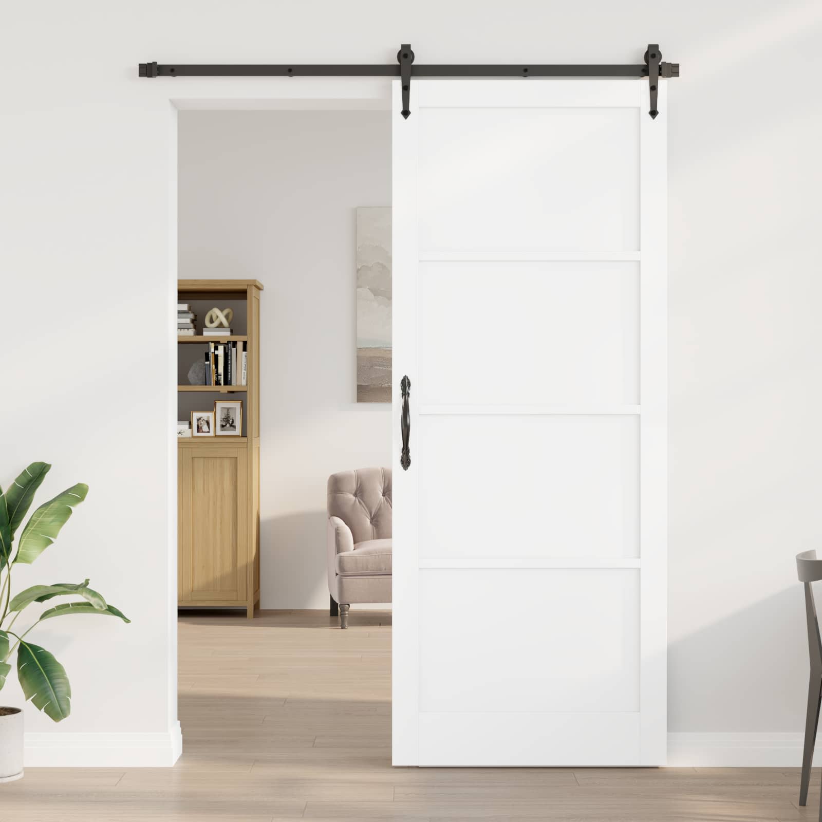 Image of Diy Interior Door, Living Room Door, Modern Door, Smooth Doors, Stylish Pine Wood Door, Rectangular Door, Functional Bedroom Door