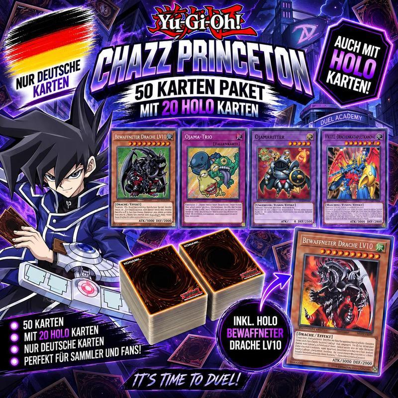 Image of Yu-gi-oh! Chazz Princeton 50-card Deck - Includes 20 Holos + Armed Dragon Lvl 10 !