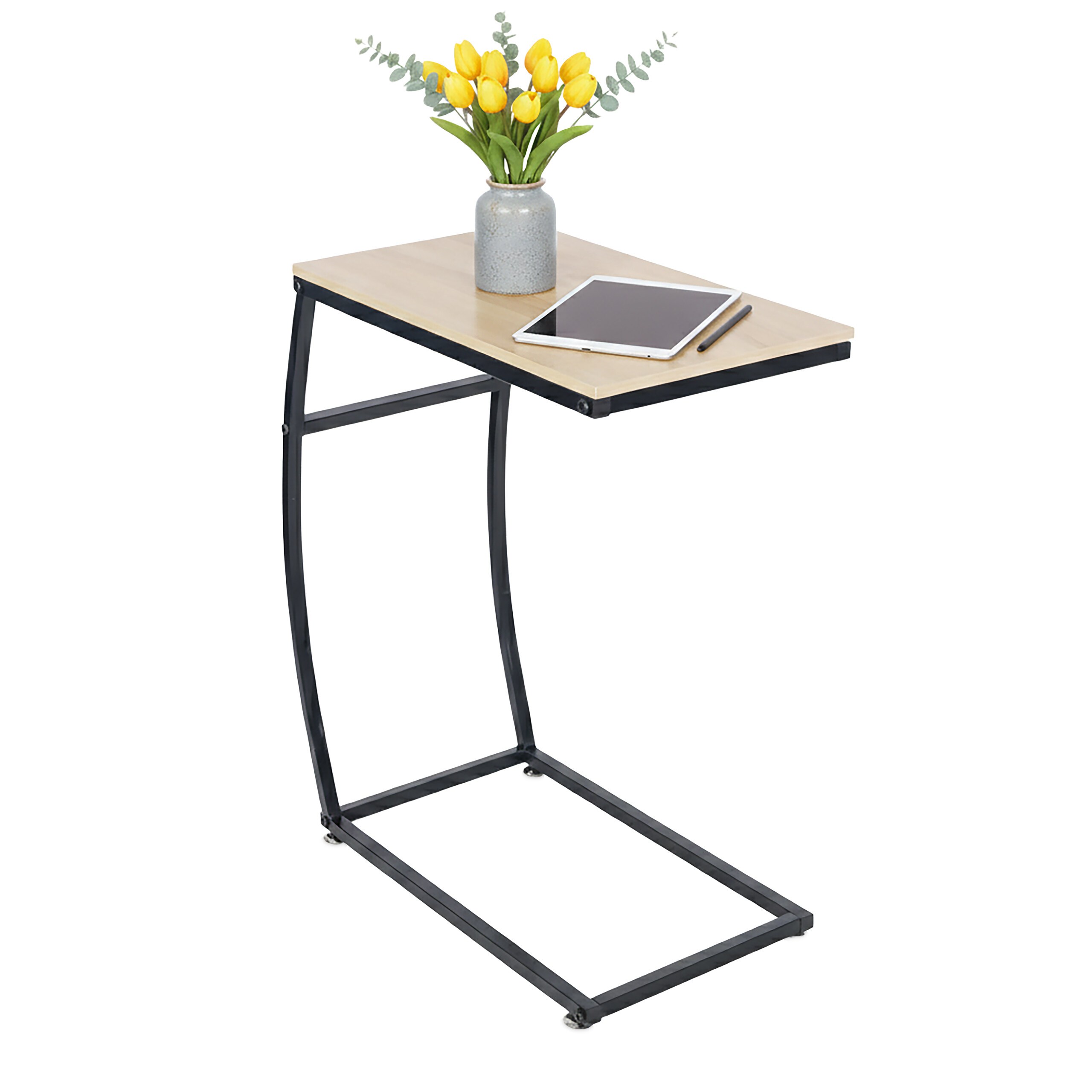 Side Table In Wood Look/ Black - (w)47.5 X (h)58.5 X (d)25 Cm