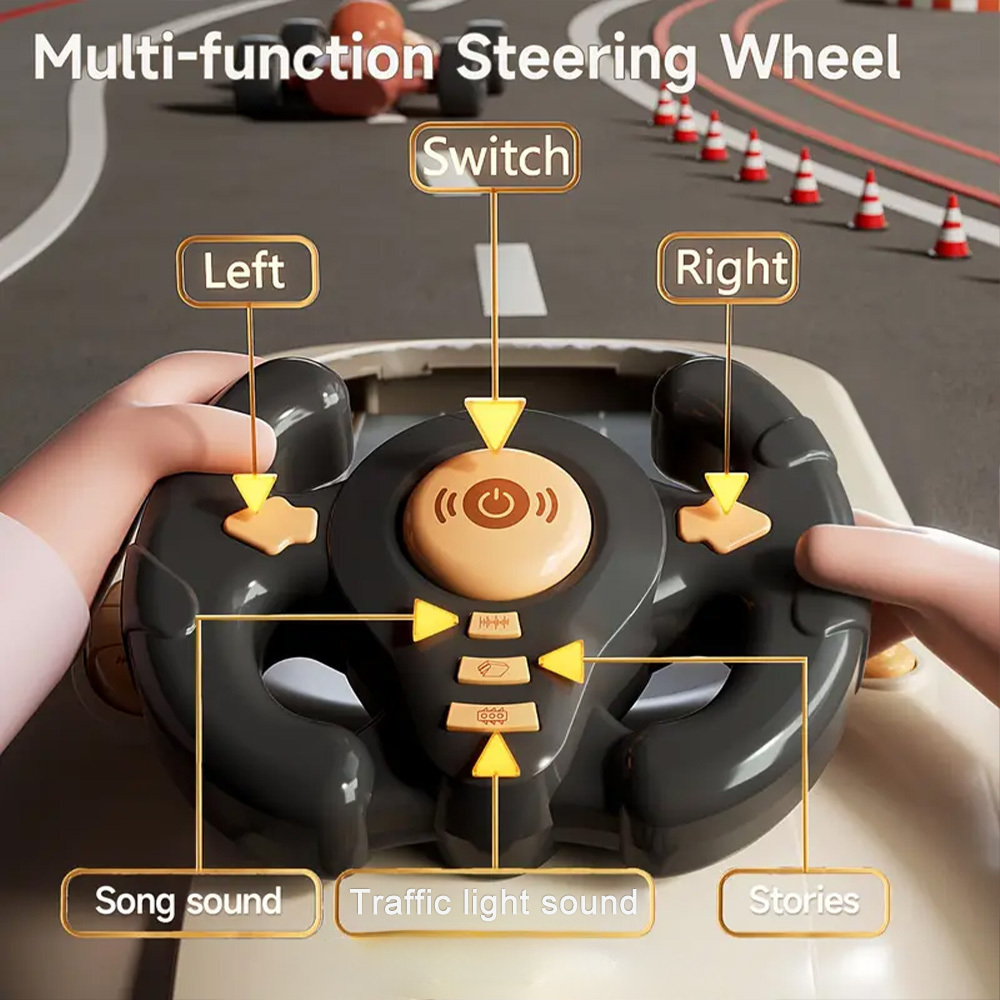 Racing Obstacle Game Console with Multi-Function Wheel