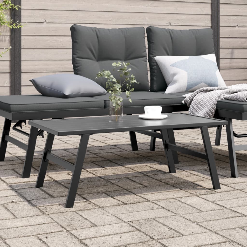 Vidaxl Table, Garden Table With , Sofa Table For , Side Table, Black Powder-coated Steel