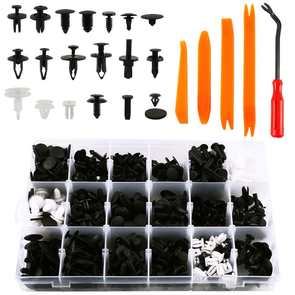 TEMU 435pc Set Clips Retenedores Coche Empuje Remaches De Pasadores Recorte De Puertas Sujetadores De Paneles