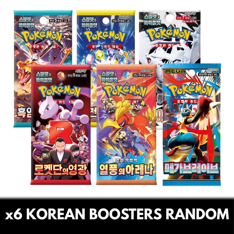 TEMU Lot x6 Boosters Coréens Aléatoires 30 Cartes Officielles KR