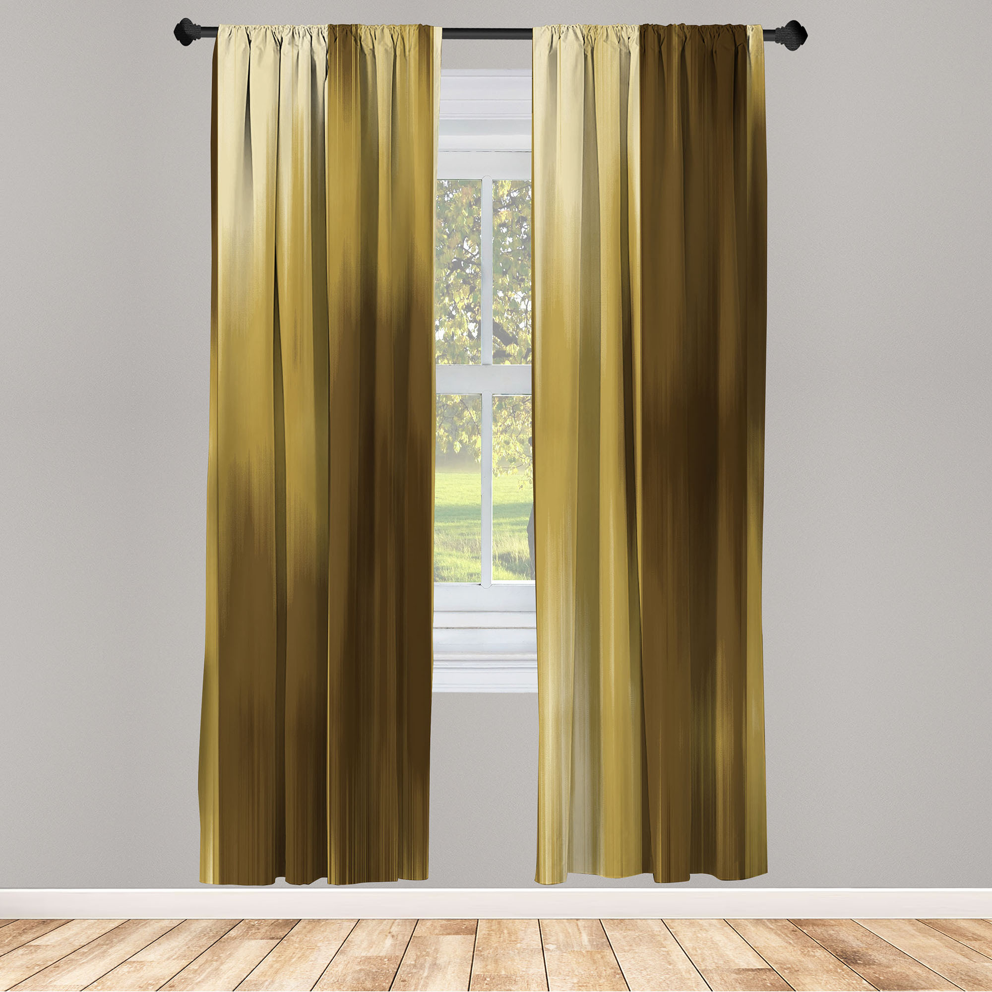 2 Panel Curtain Set With Rod Pocket For Living Room Bedroom, Lightweight & Semi-sheer, Soft Microfiber Fabric, Art Digital Printing