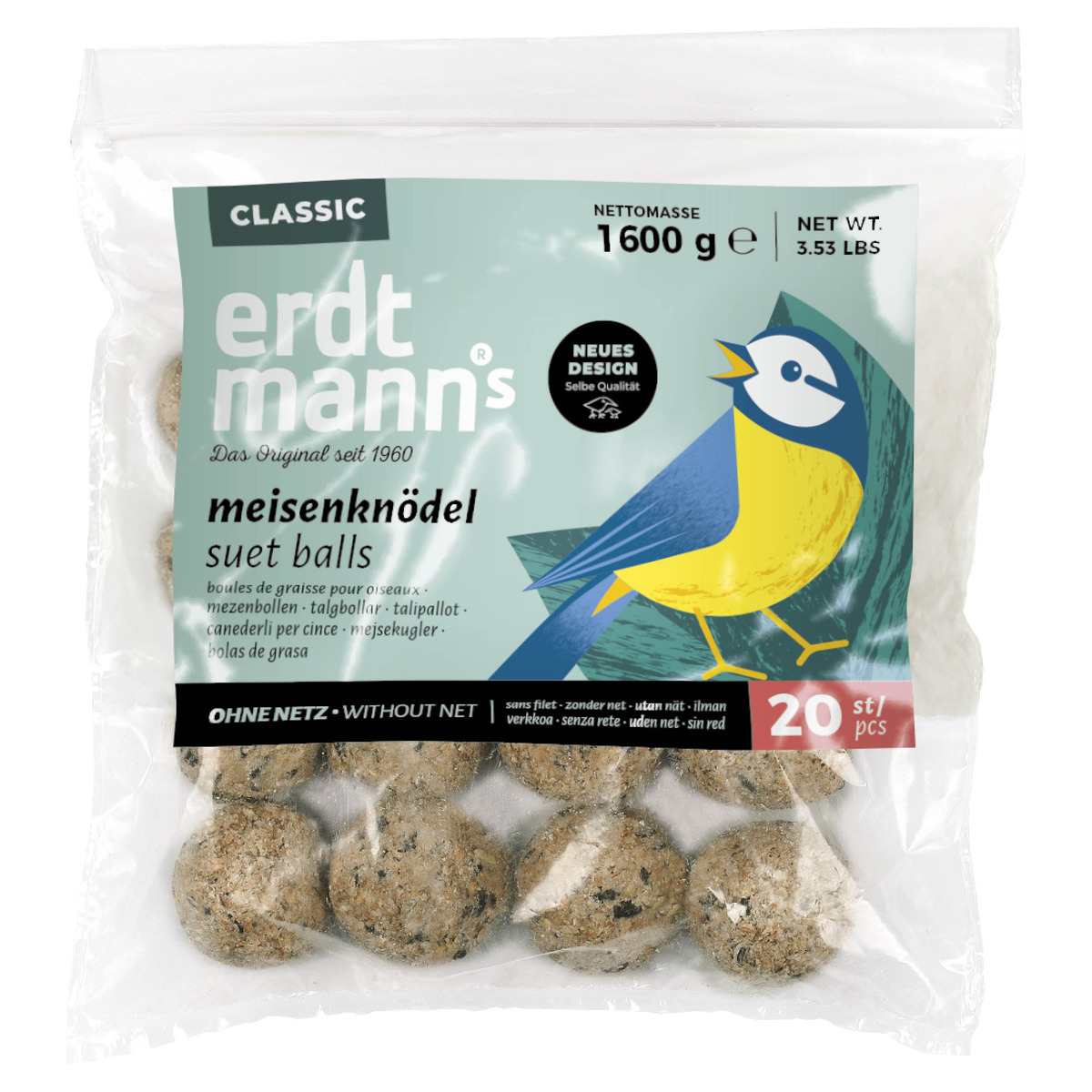 Erdtmann's 20 Balls Without Net In Poly Bag
