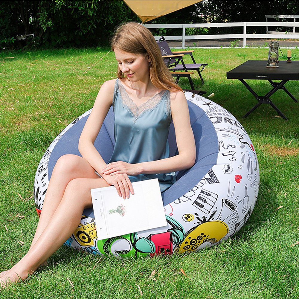 Multicoloured Inflatable Sofa with Manual Air Pump