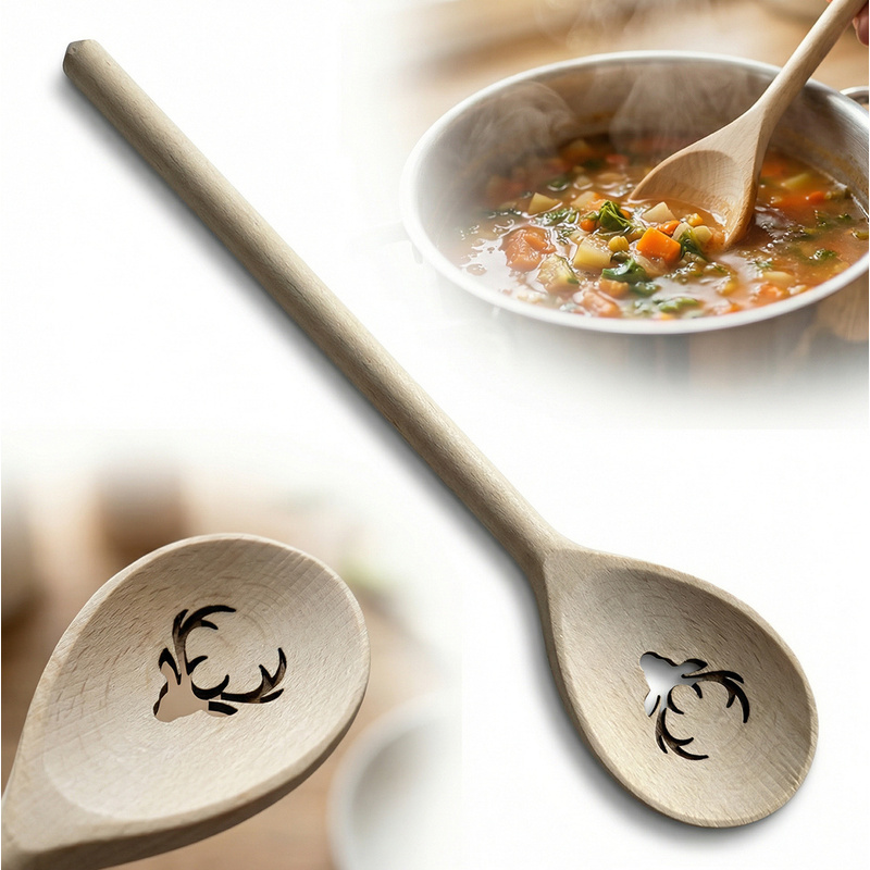 Swedish Wooden Spoon Jeleń 30 Cm Wood For Stirring And Cooking