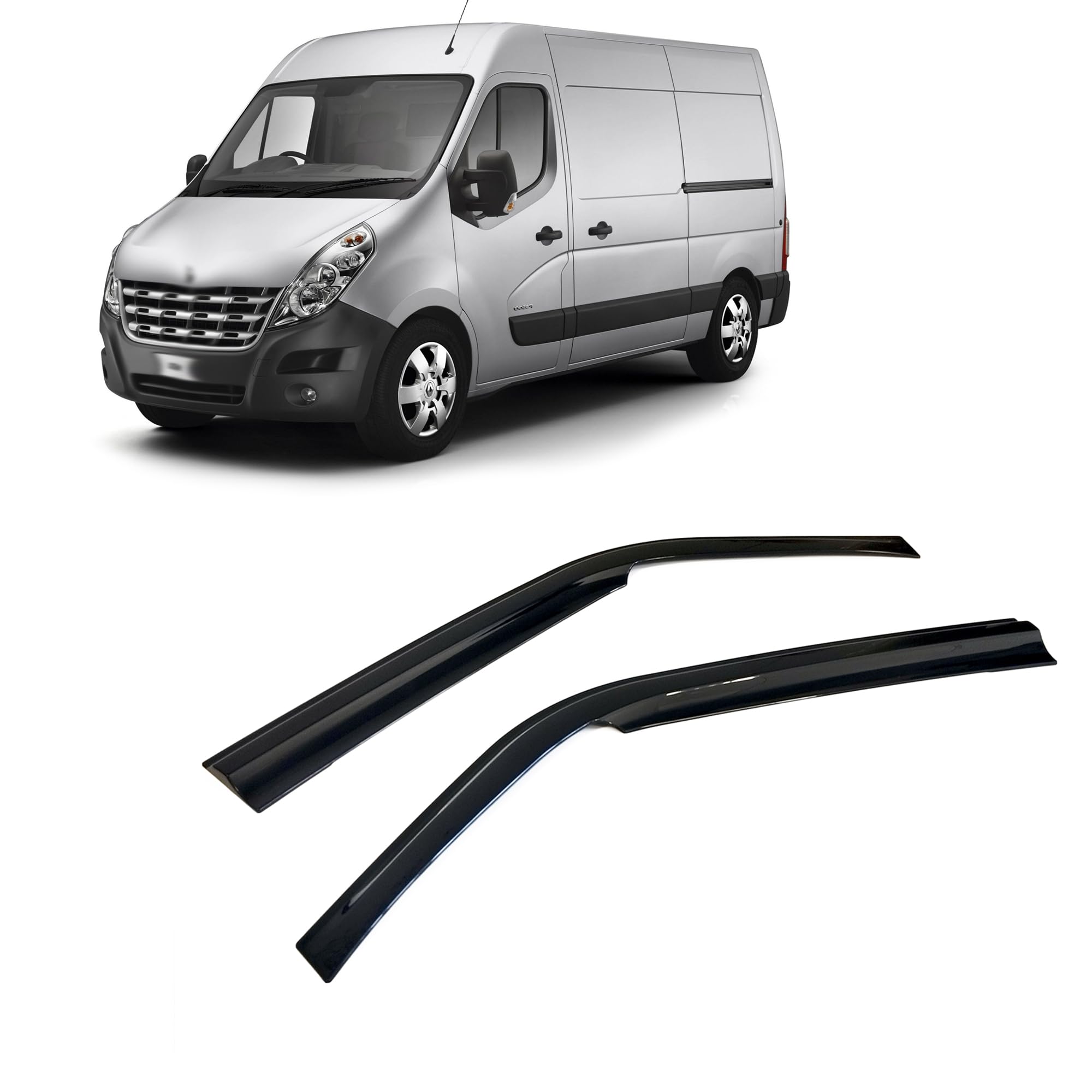 Wind Deflector Air Deflector Rain Deflector Side Window Deflector Compatible With Renault Master 2010-2024 Car Window Rain Guard Adhesive Deflectors, 2-piece Set