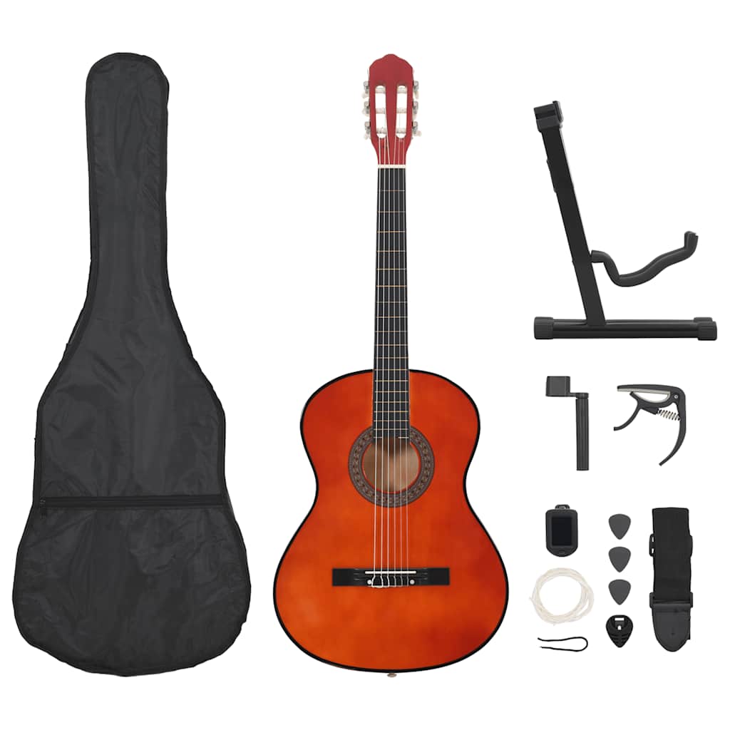 Vidaxl Classic Guitar Set 12pcs For Beginners Amateur Musicians Guitar Concert Guitar String Instrument Musical Instrument 4/4 39"