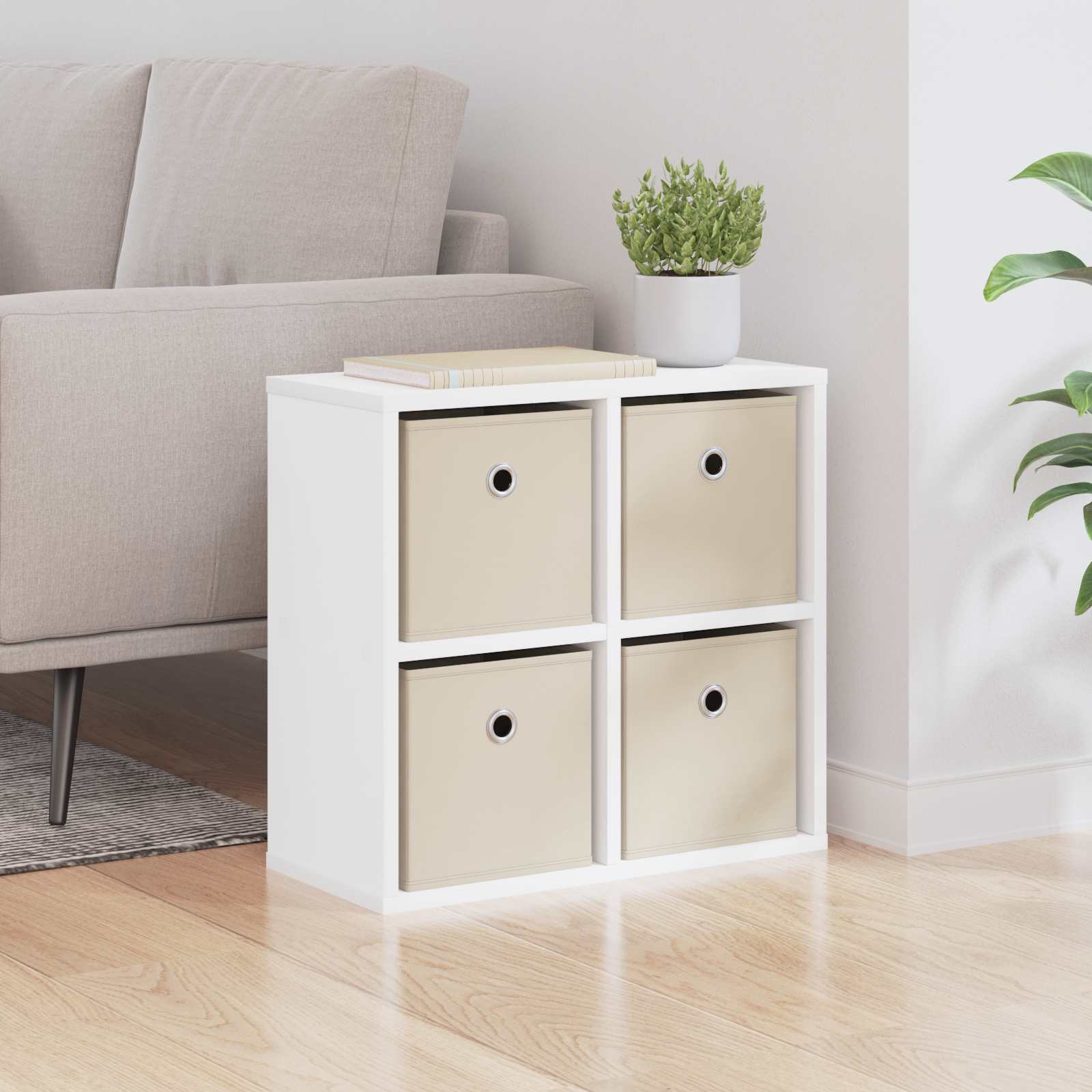Image of Vidaxl Sideboard With Drawers, White, 49.5 X 22 Cm, Modern Living Room Storage, Sturdy Furniture, Large Shelves, Shelving, Functional Organizing Furniture