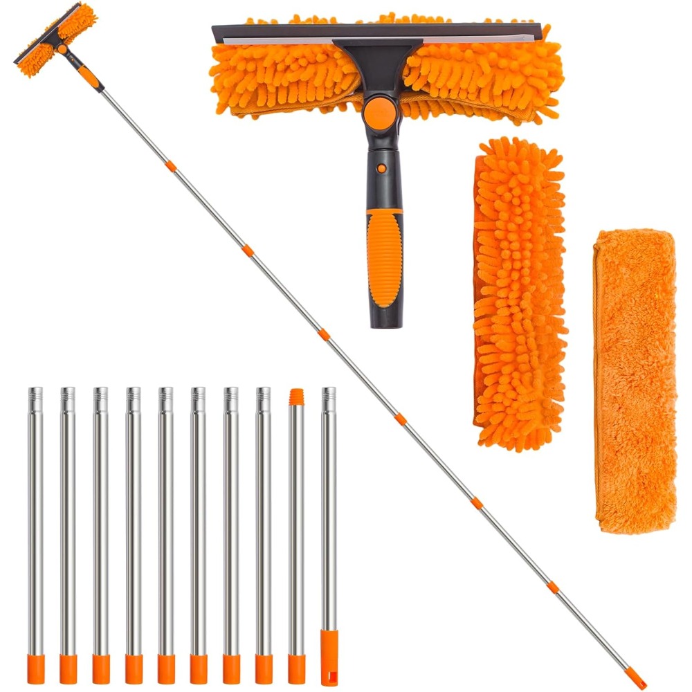 4m window squeegee set glass cleaning tool with extension poles washer for indoor and outdoor use