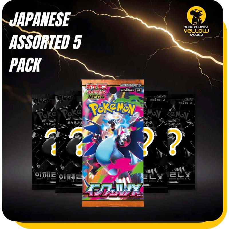 TEMU Japanese Assorted Booster Packs Gift Bundle - Including Of 5 Different Sealed Booster Packs