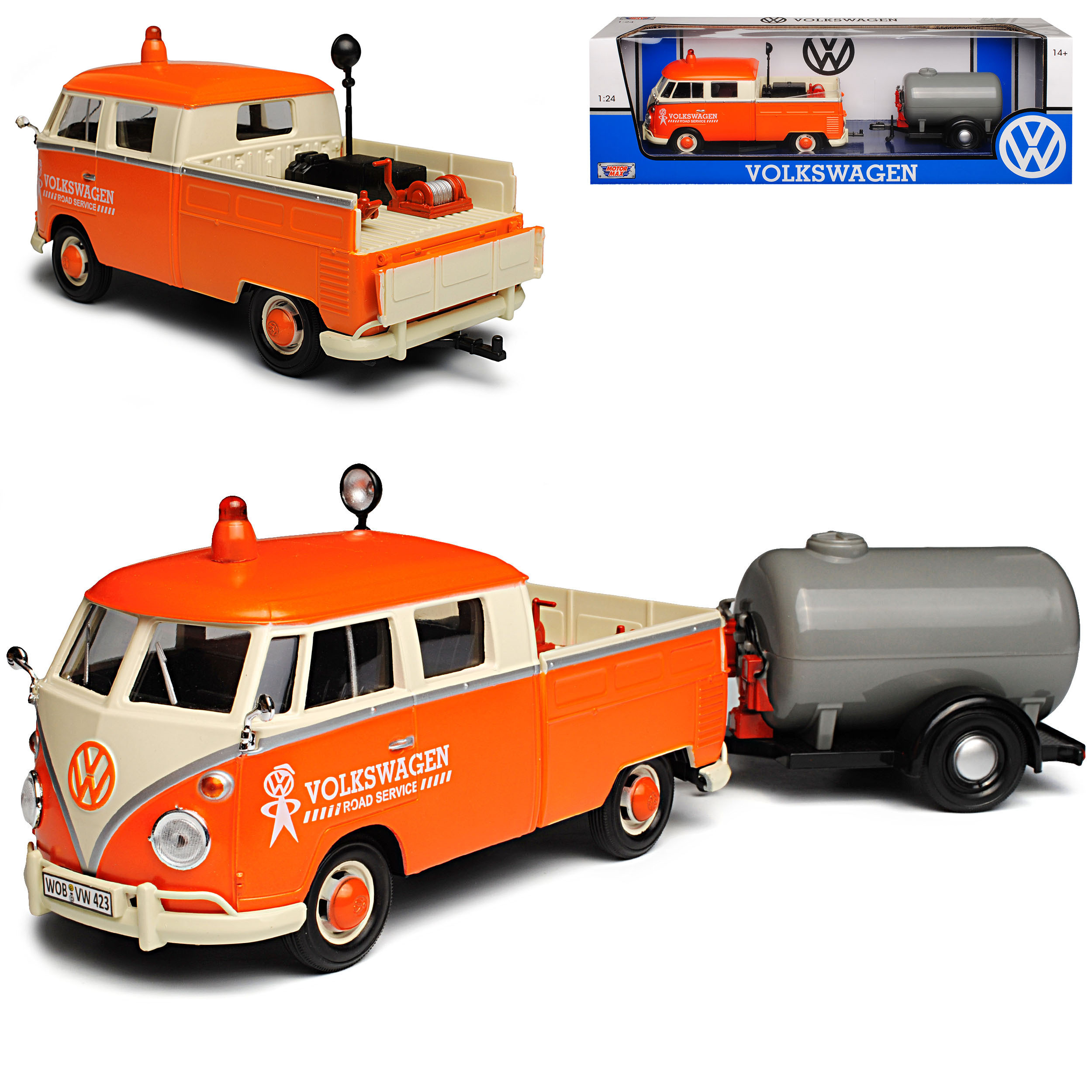 Vw T1 Road Service With Trailer Bus 1950-1967 1/24 Model Car