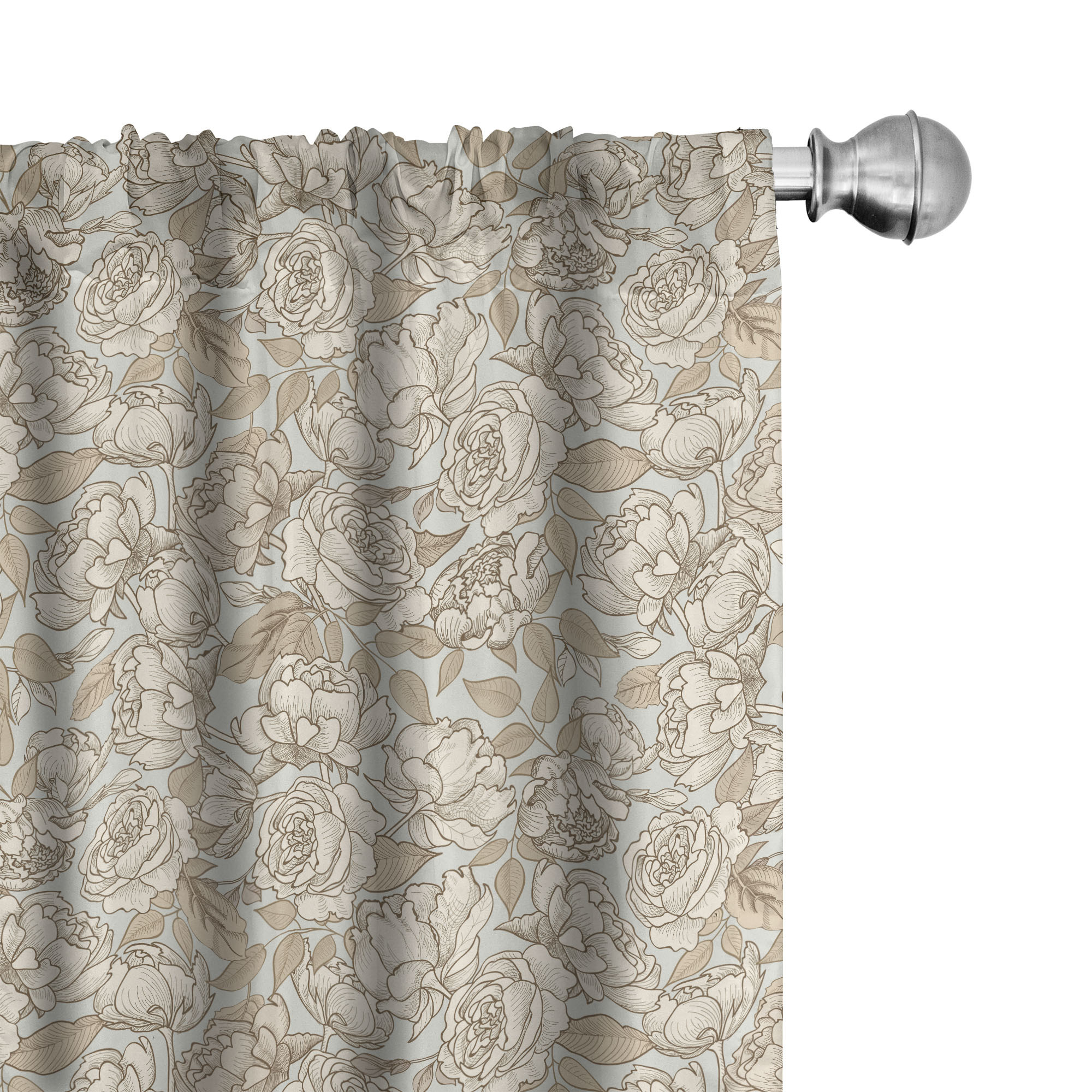 Image of Beige Window Curtains, Wedding Bouquet , Lightweight Decorative 2-panel Set With Rod Pocket, 2 Pieces 150 Cm X 245 Cm, Dust Beige Tan