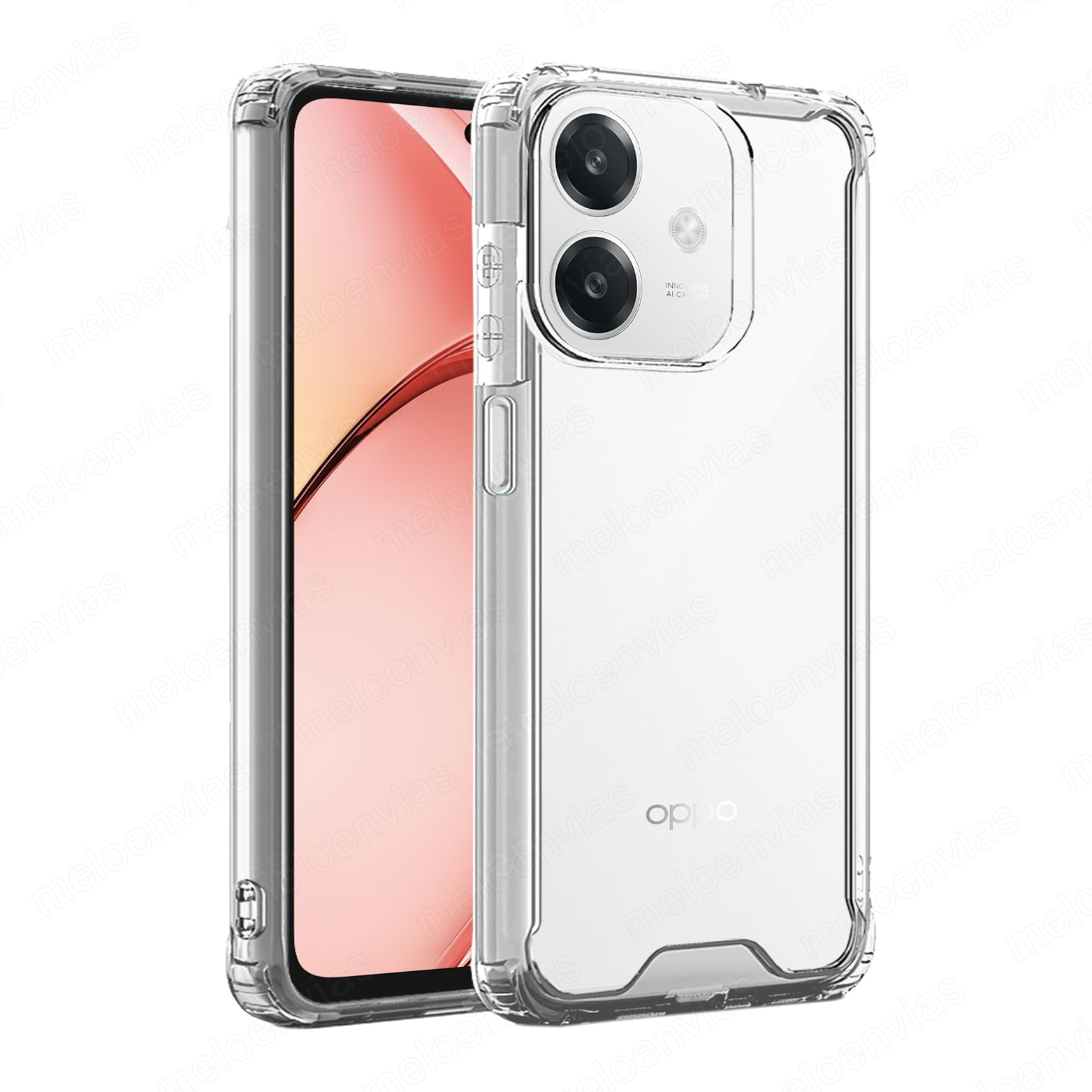 TEMU Para OPPO A40 / A40m Carcasa Antigolpes Antishock Reforzada Anti Esquinas y Bordes Forro Protector TPU + PC Color Transparente