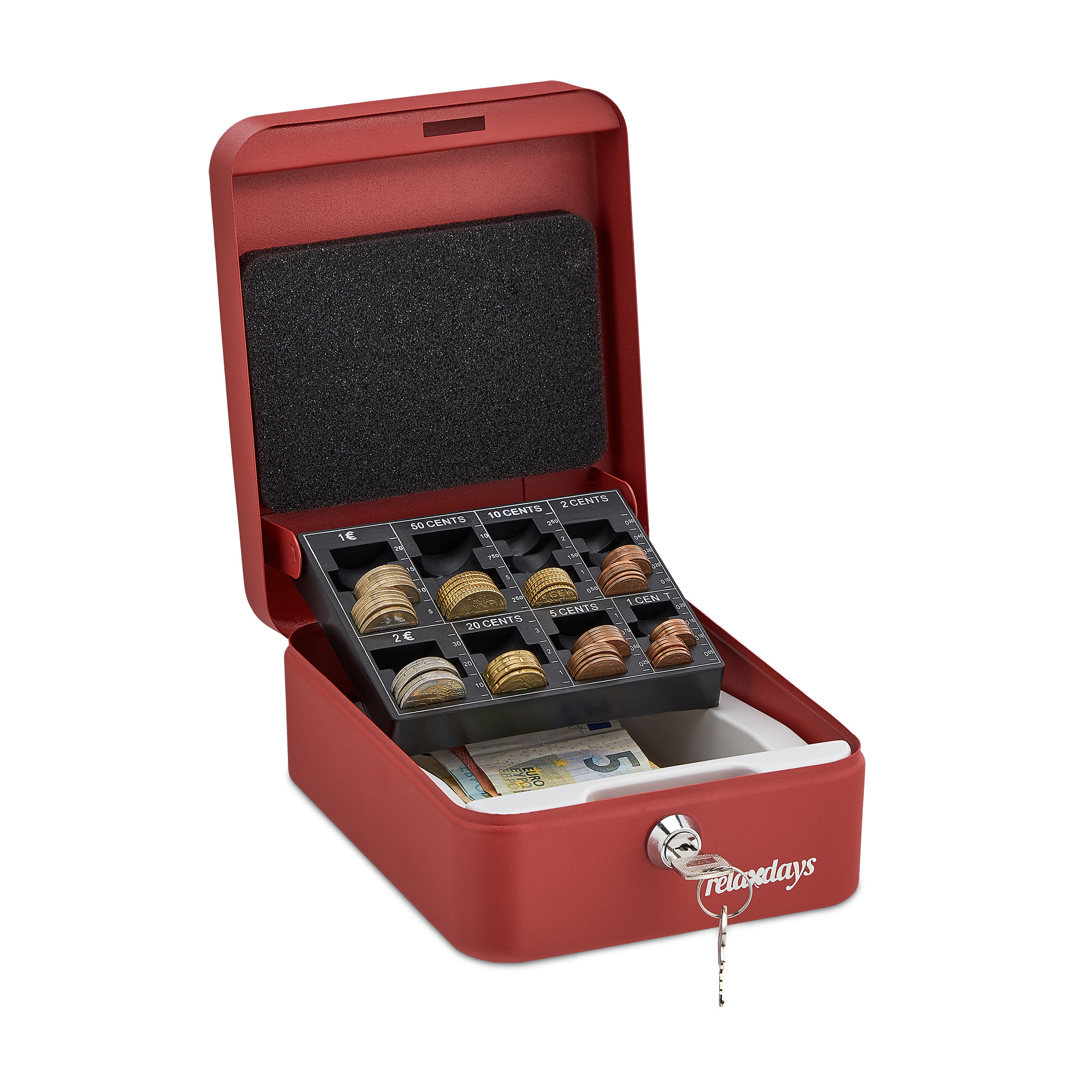 E-shop Geldkassette in Rot - (B)16 x (H)8.5 x (T)20 cm